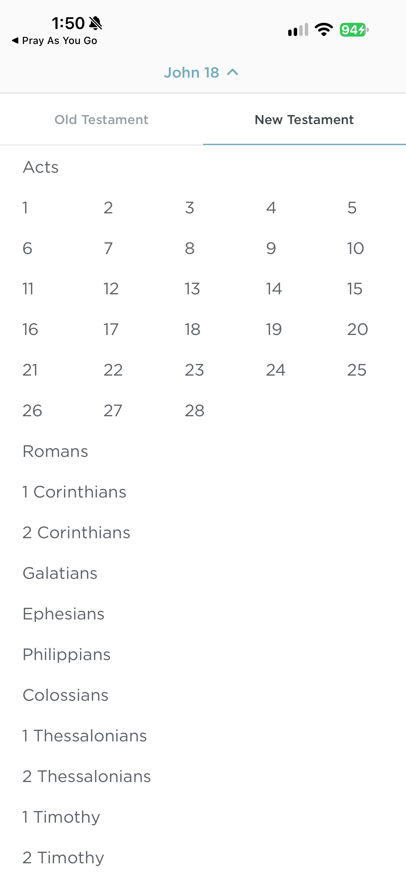 Acts chapter navigation