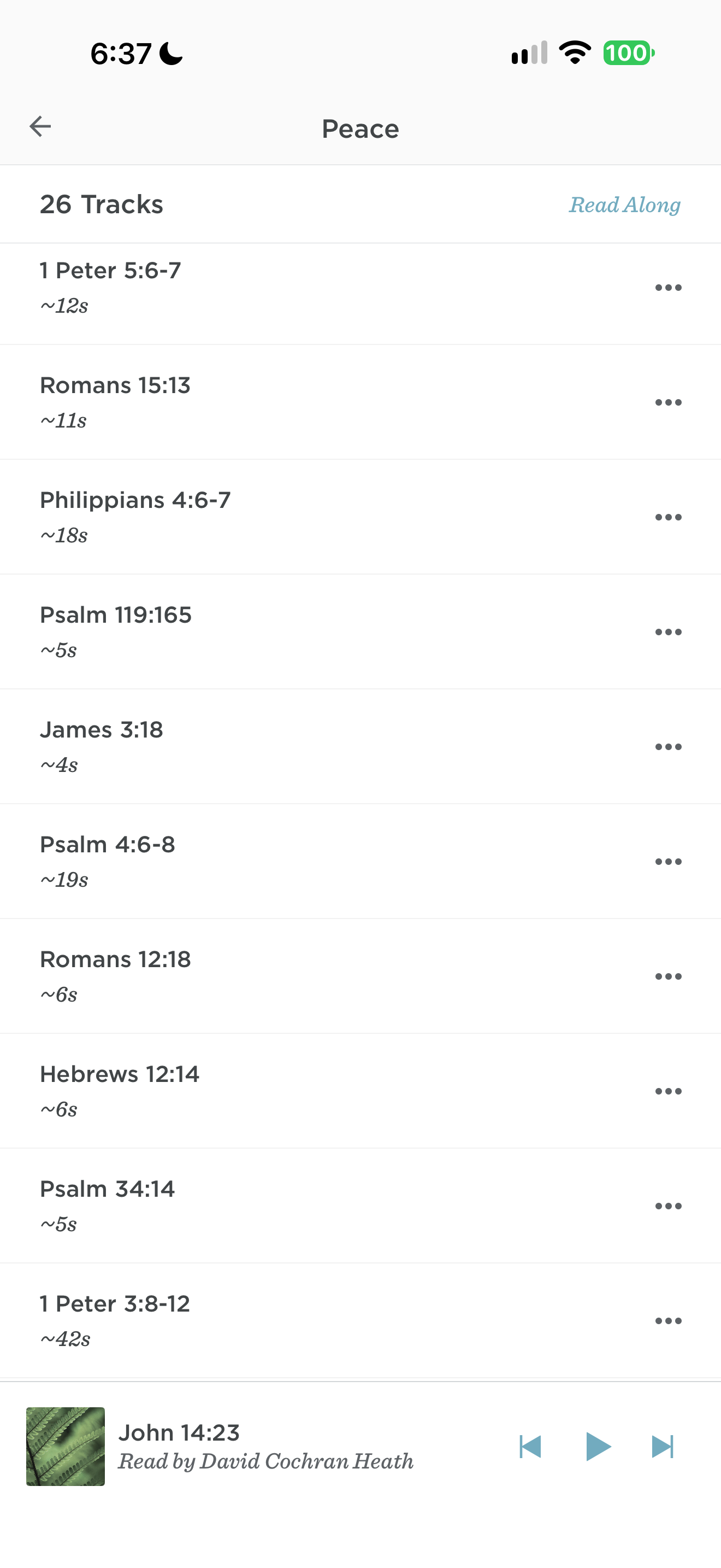 ESV Peace track list