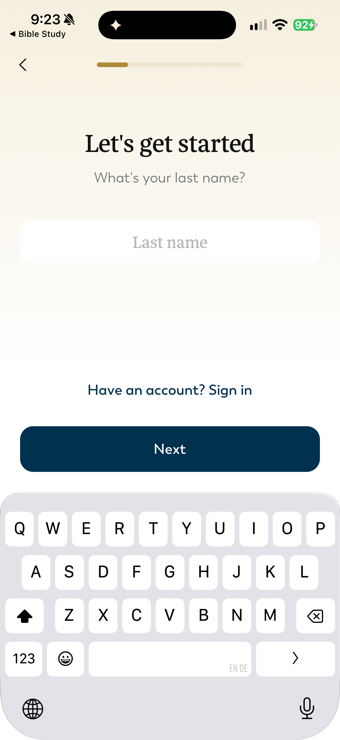 Last-name onboarding