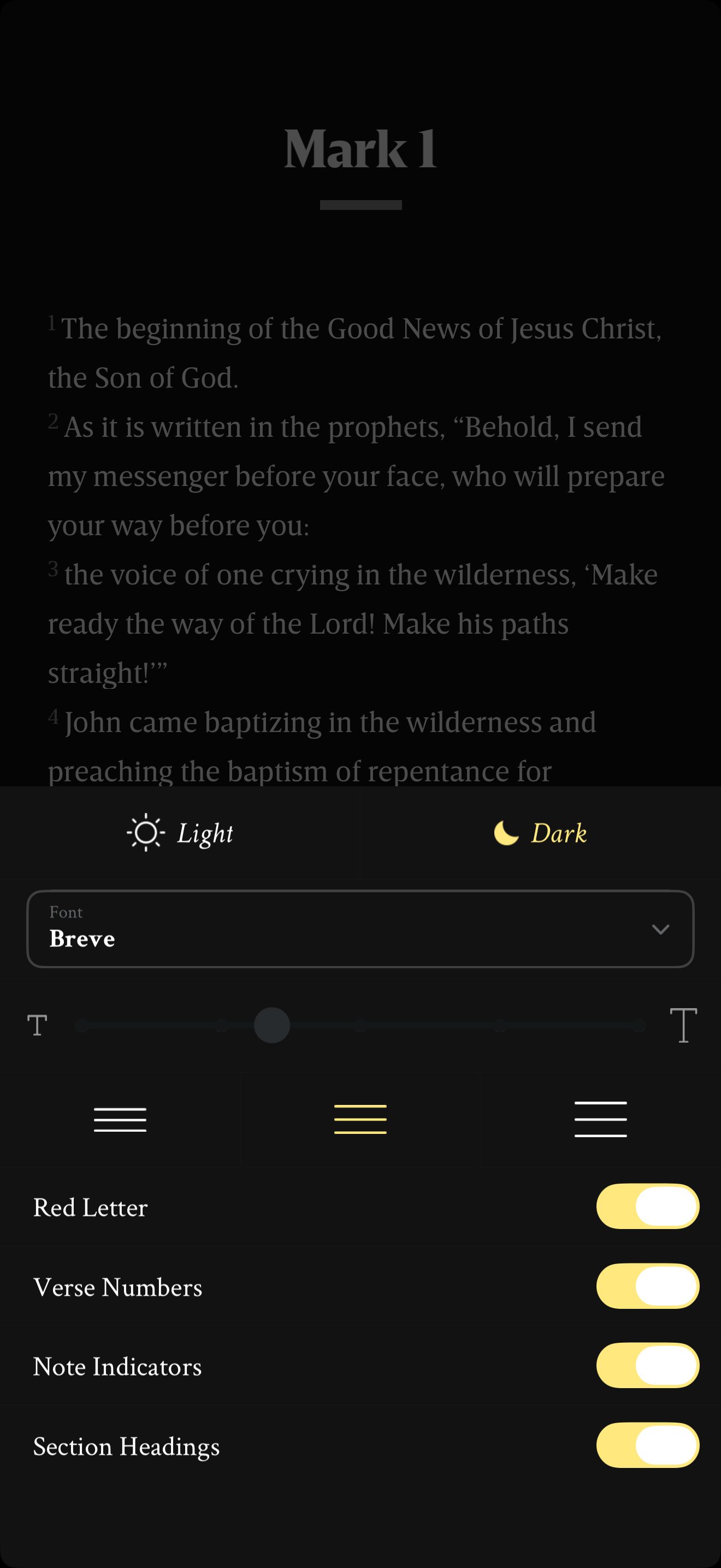 Reading-display options