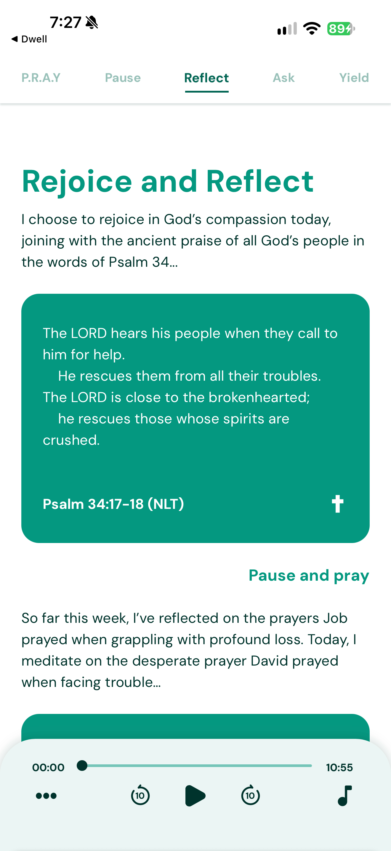 Reflection with scripture card