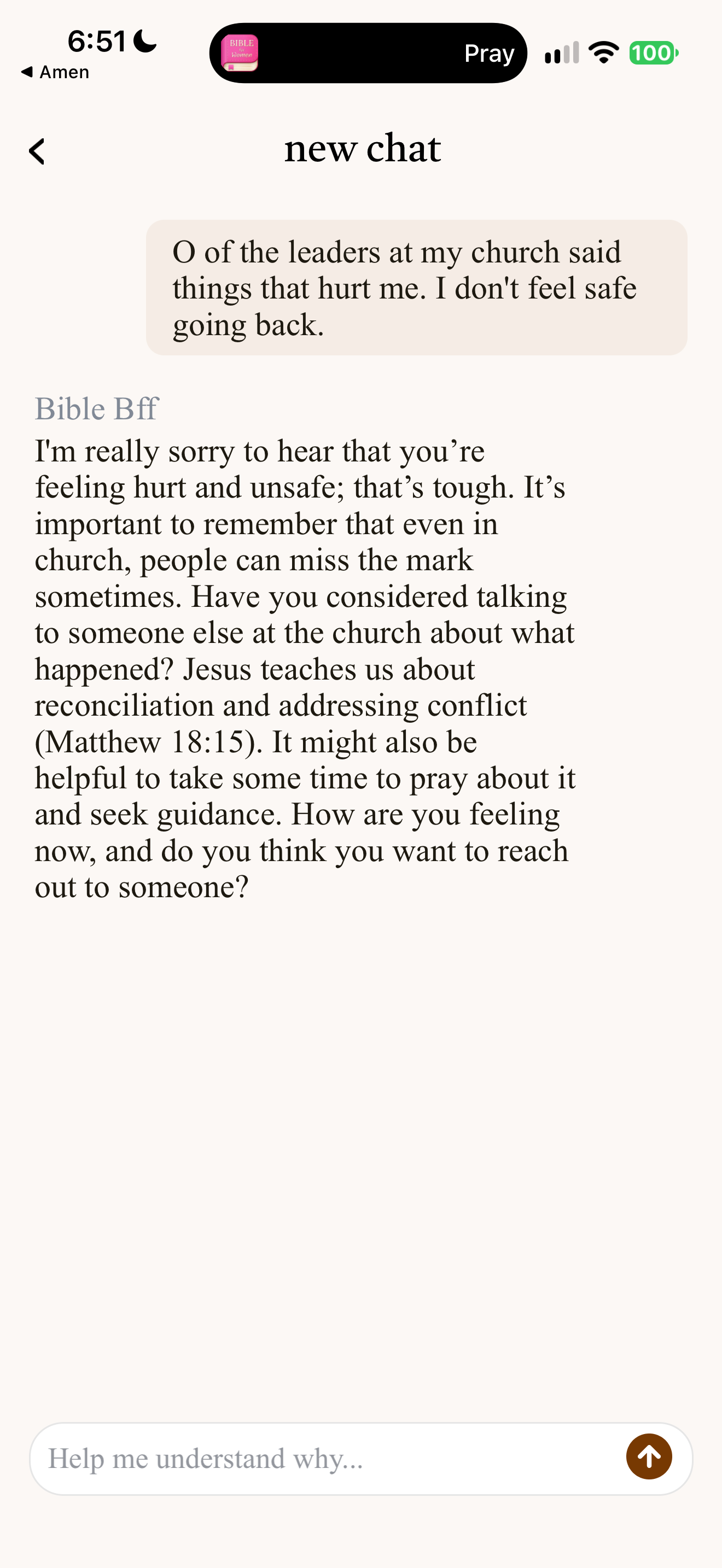 Hurt by church leader