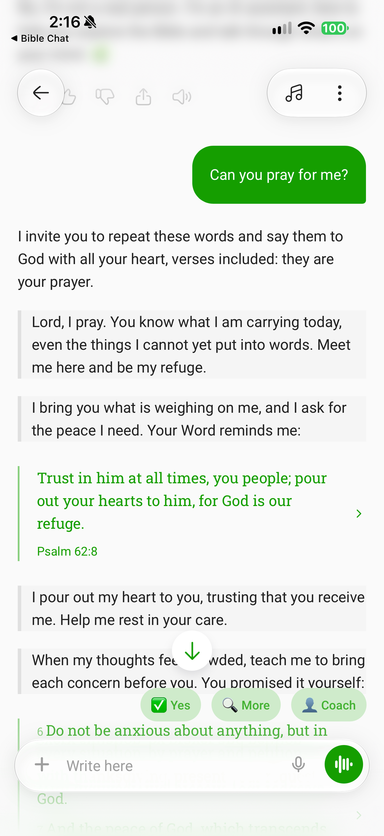 Prayer to repeat