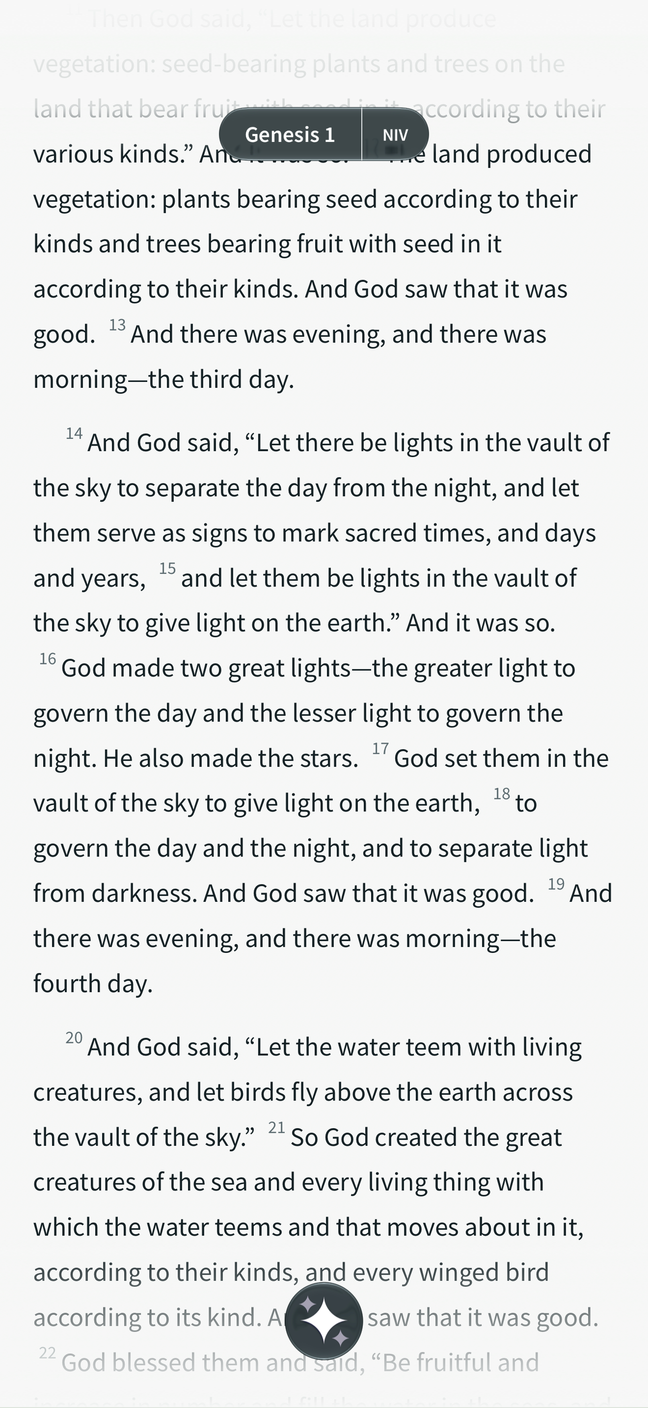 Spark Bible scrolled Genesis reader