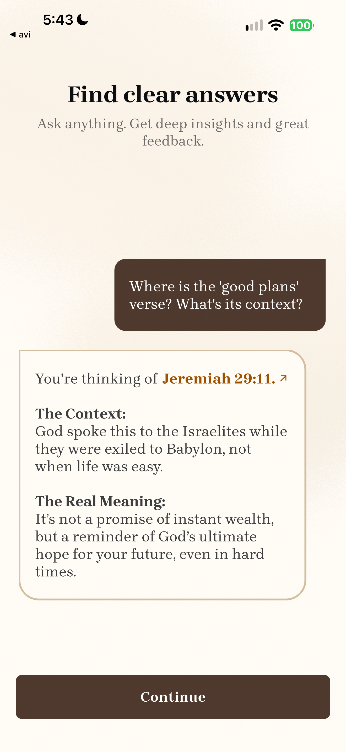 Sample Scripture answer