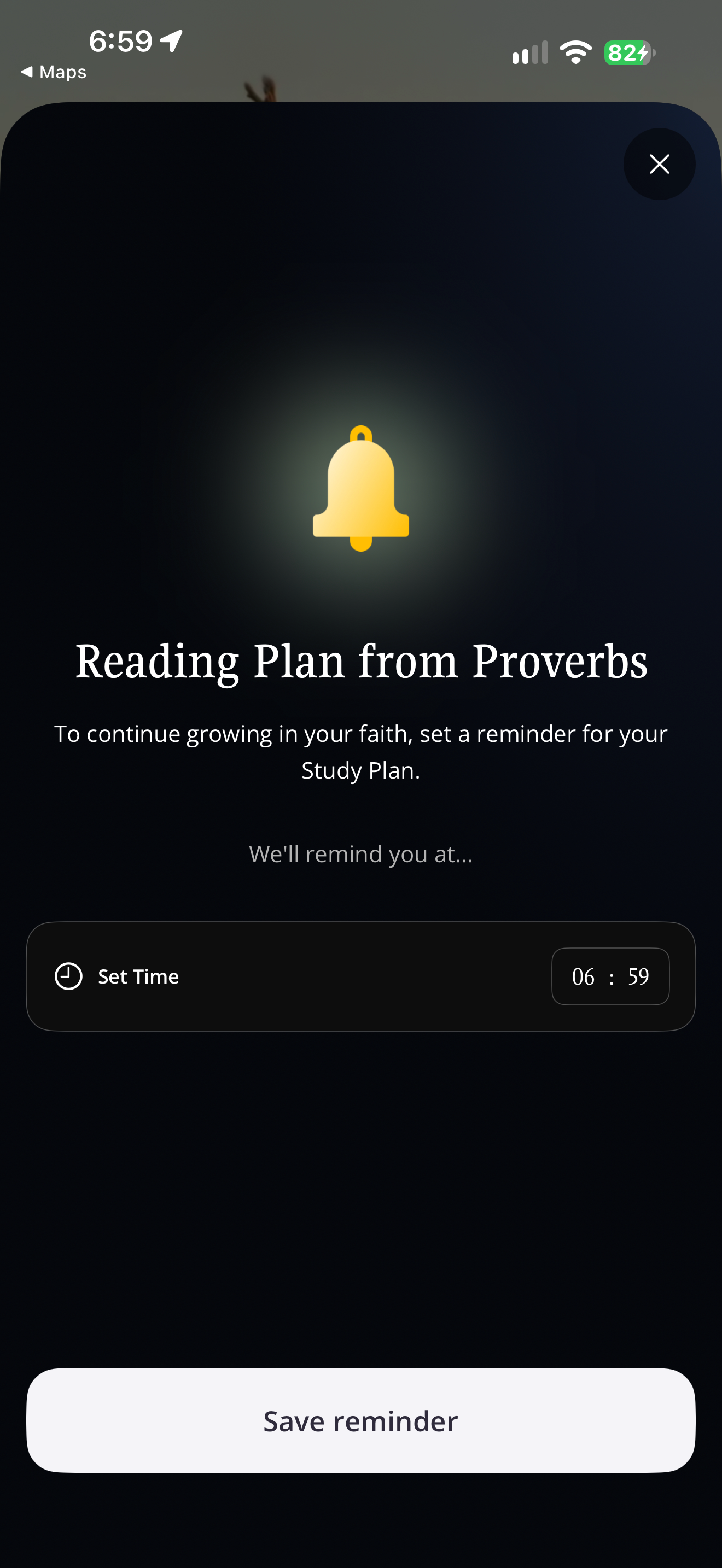 Plan reminder setup