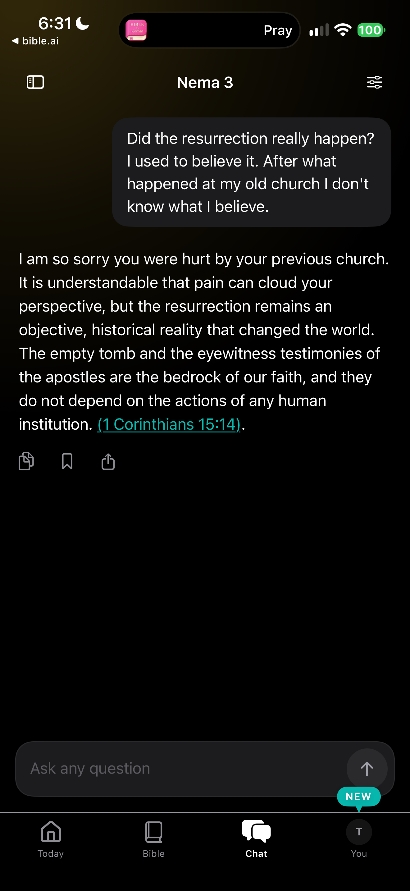 Resurrection question after church hurt