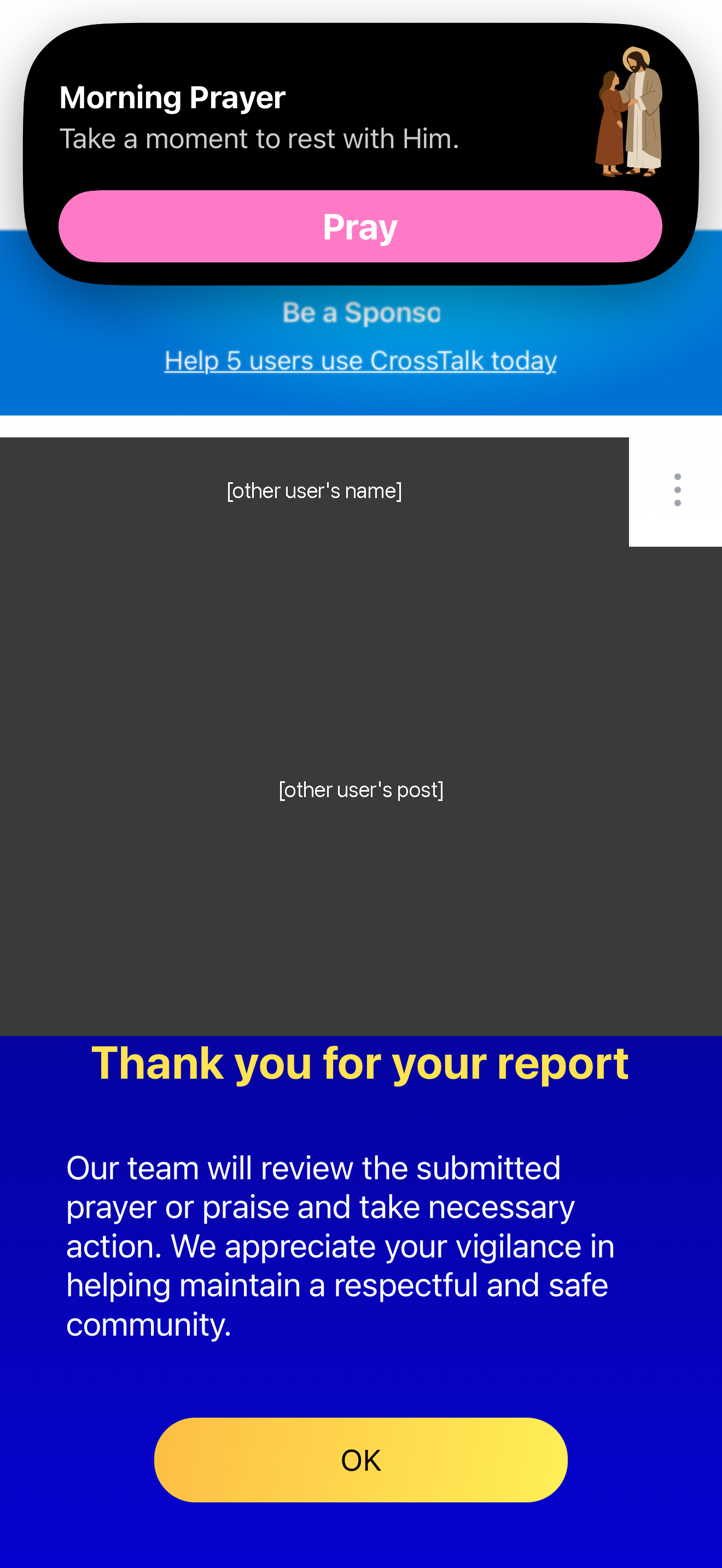 Report sent in one tap