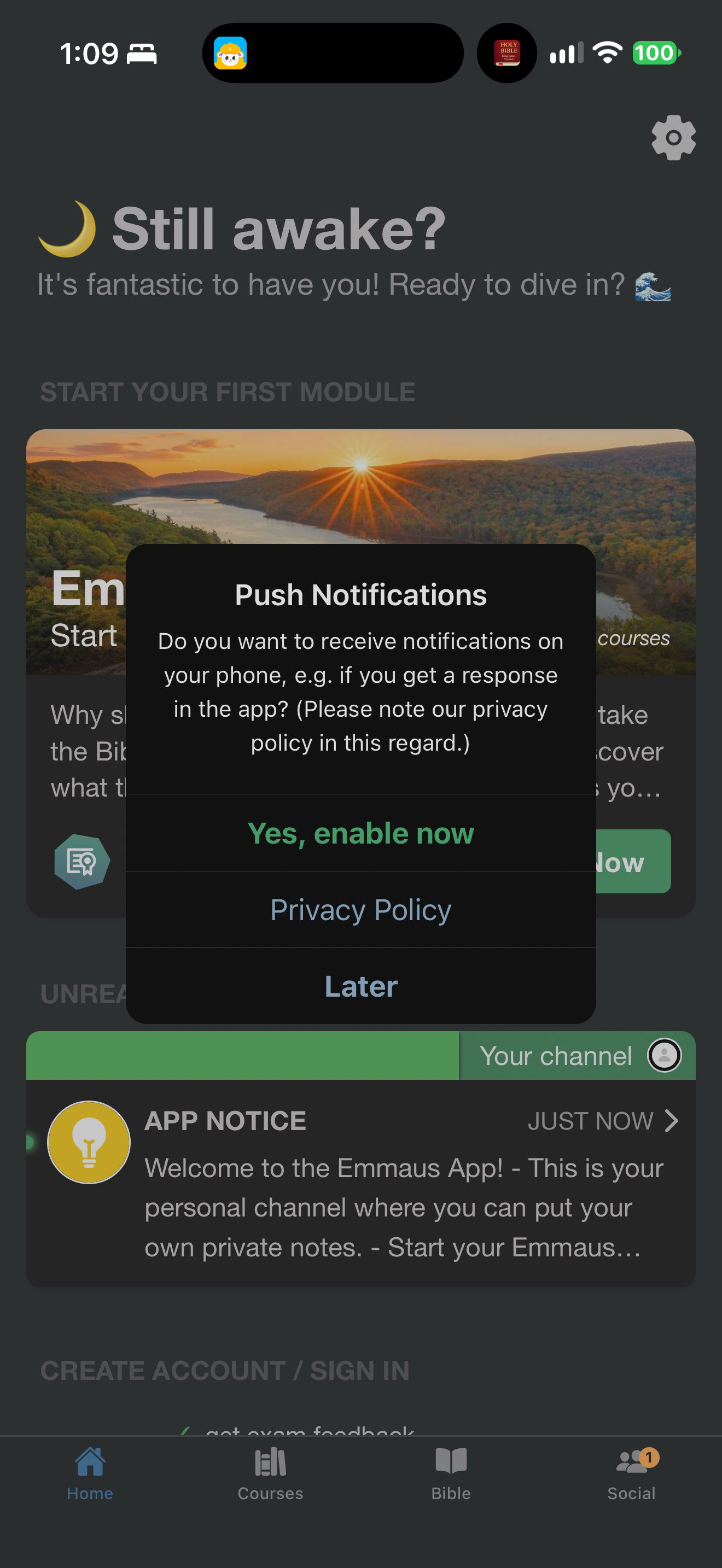 Notification pre-permission prompt