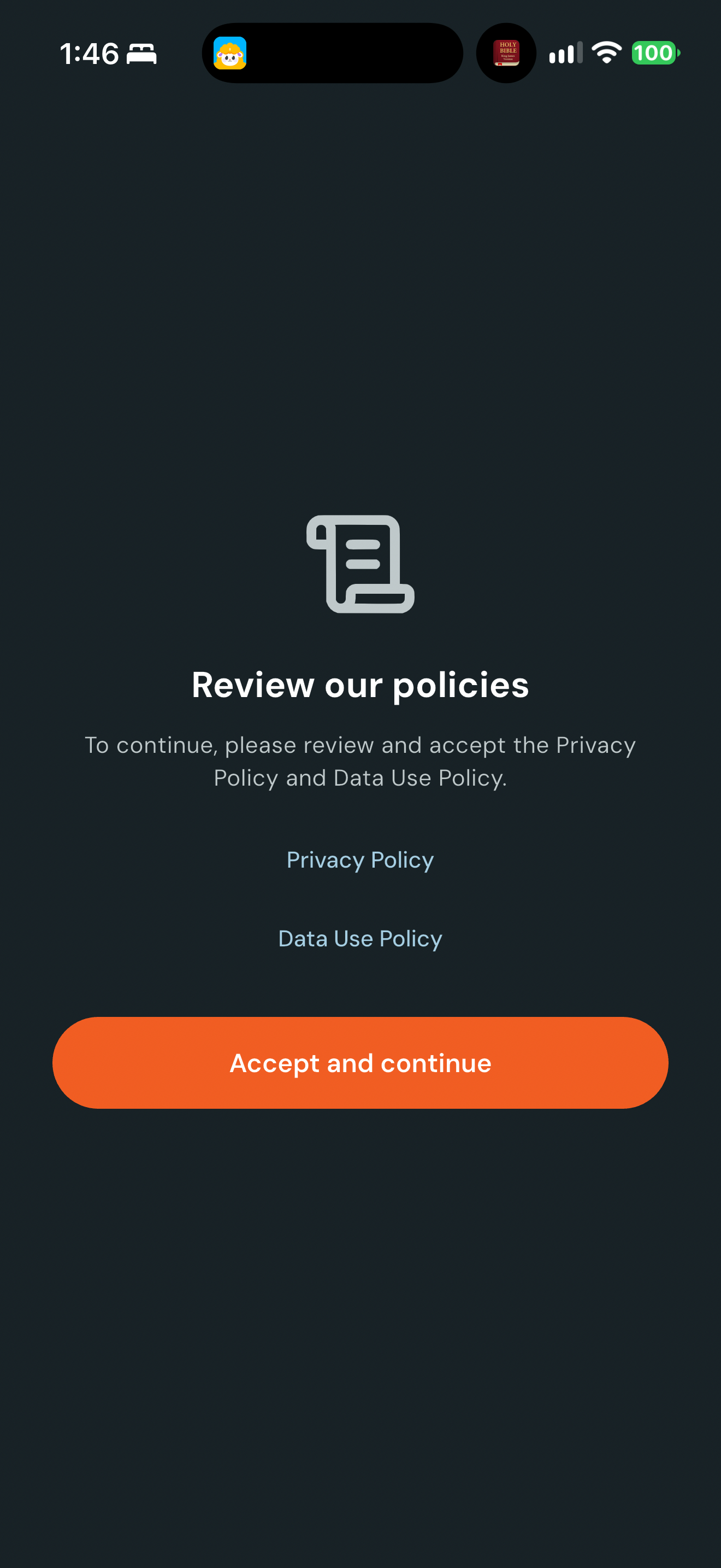 Bless policy acceptance