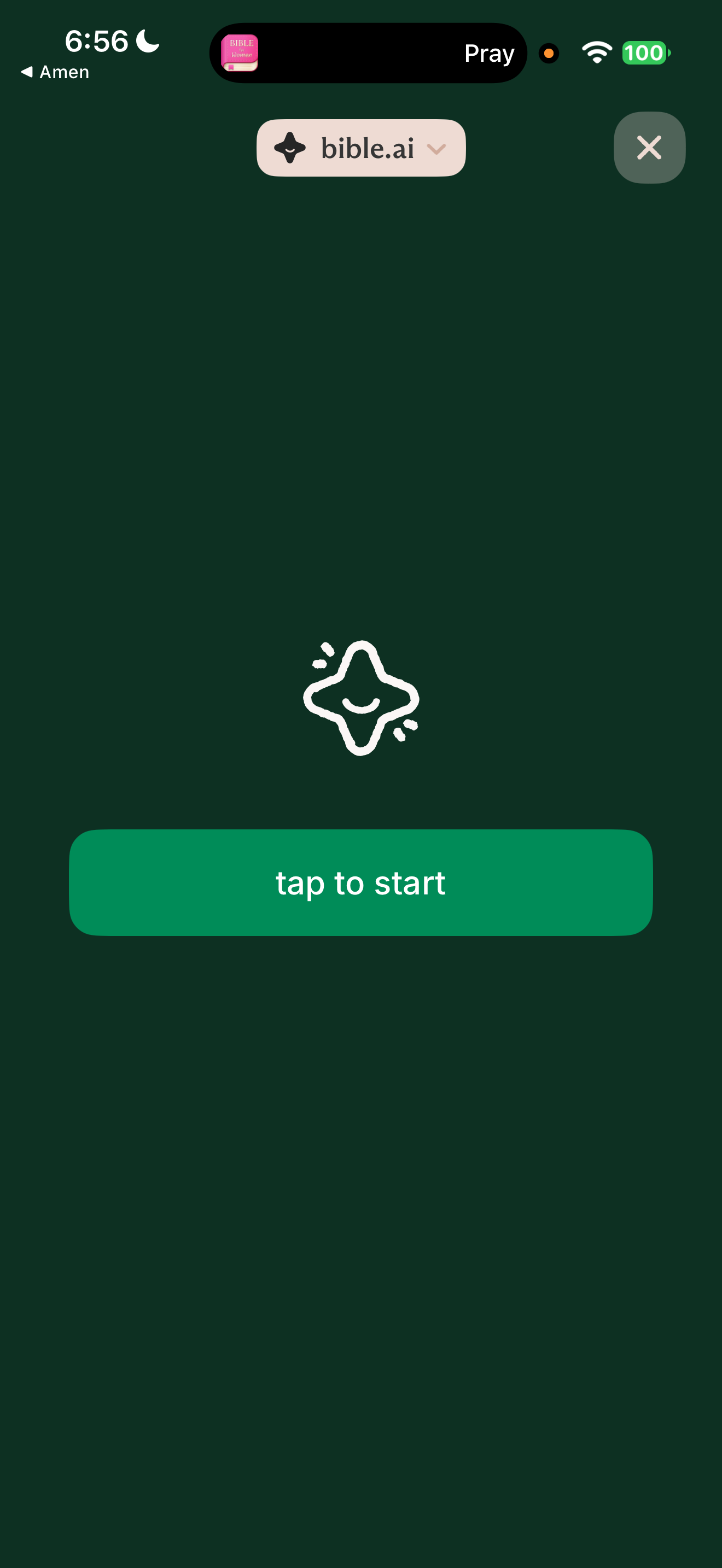 Voice mode start screen