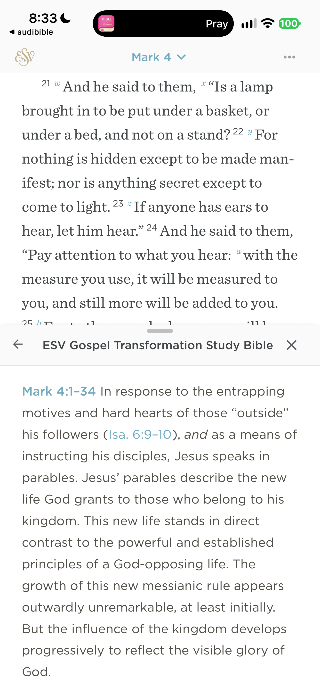 Gospel Transformation note on parables