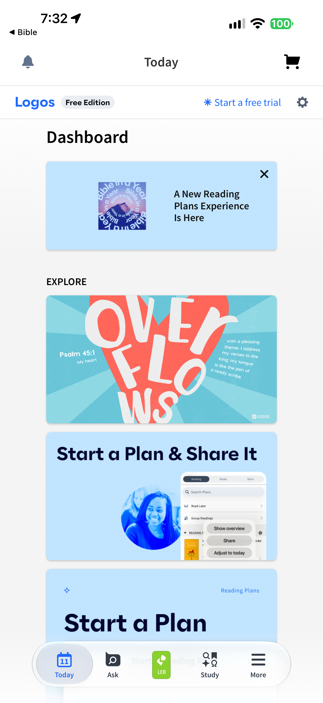 Logos Today dashboard