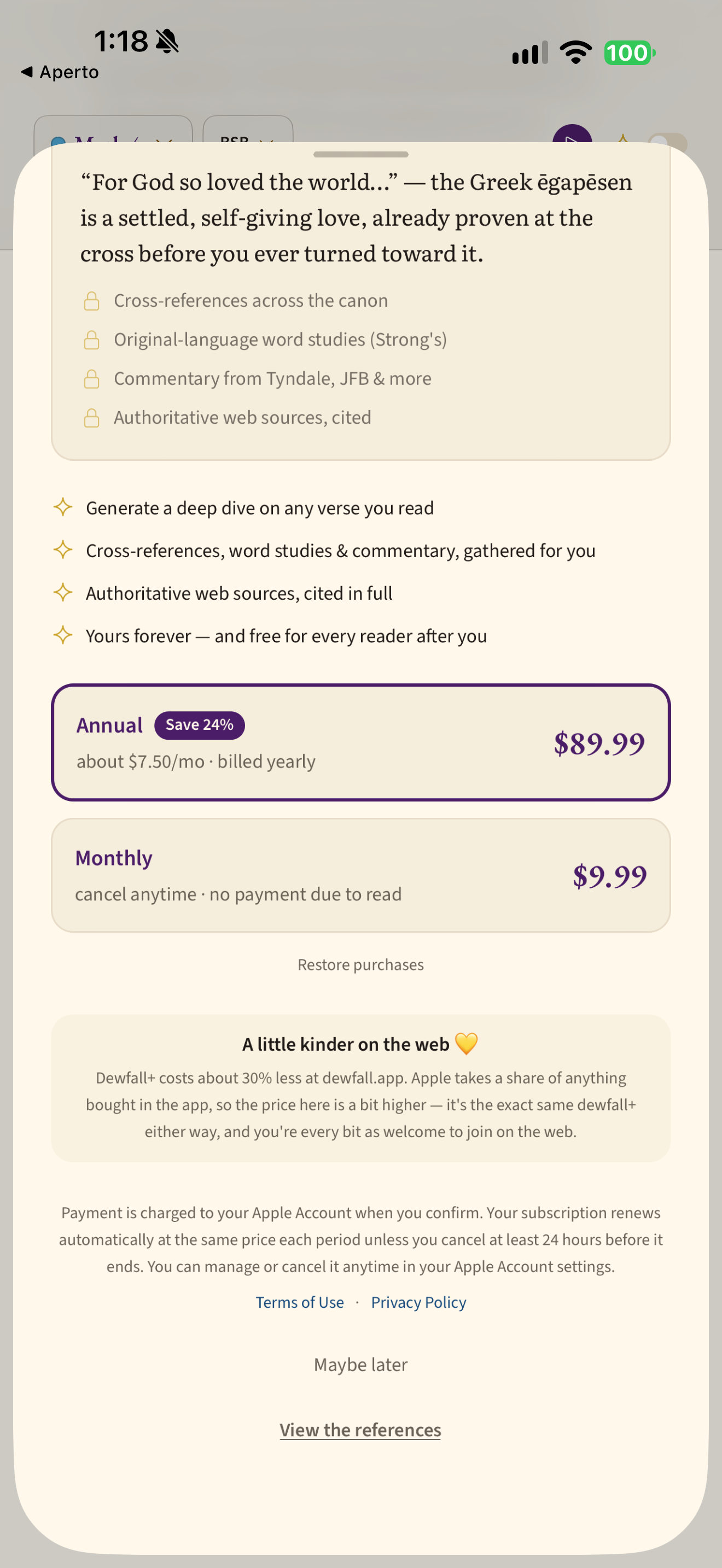 Membership terms and references access