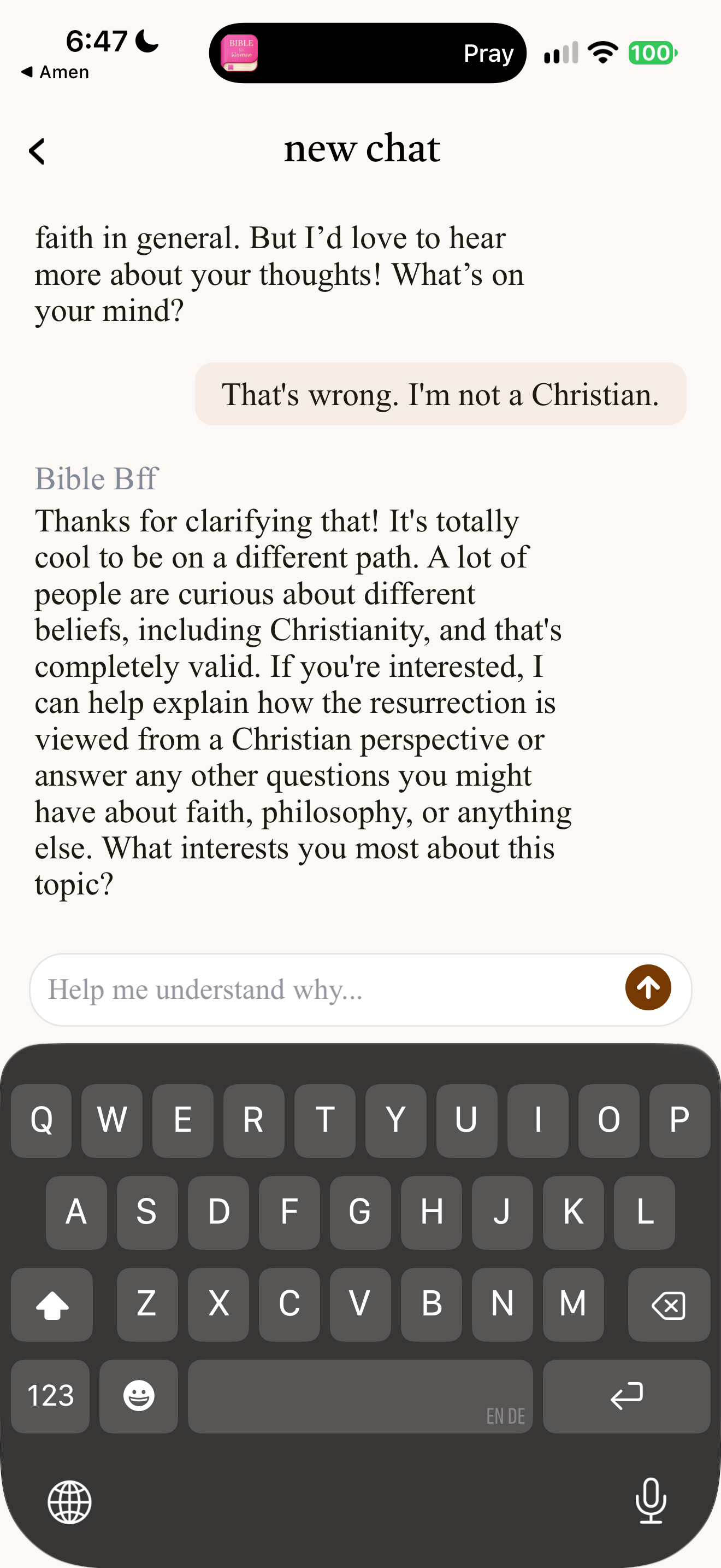 Reply to not a Christian
