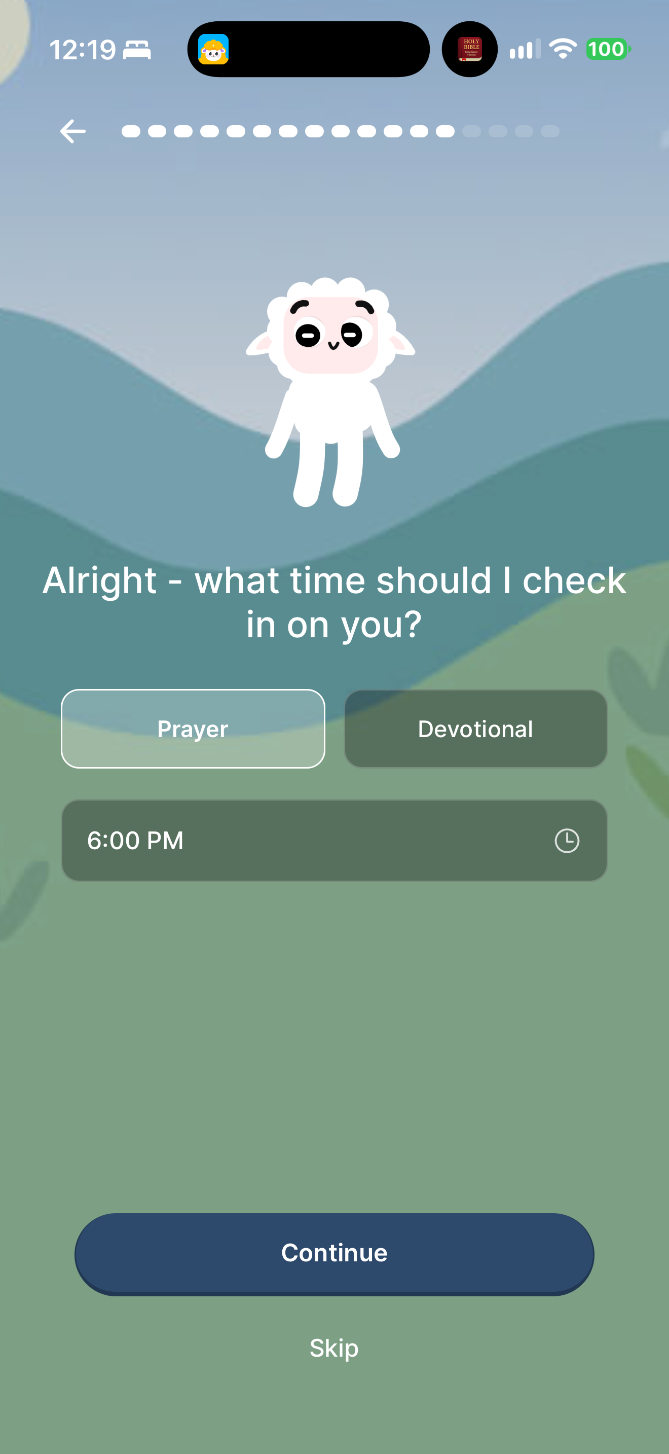 Companion check-in schedule
