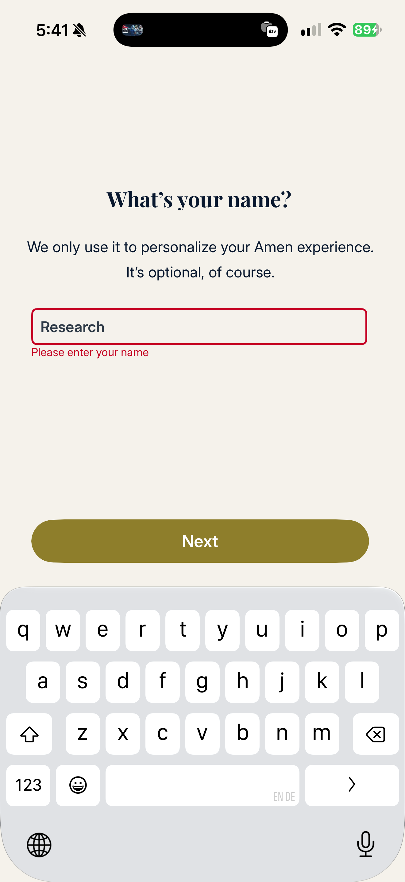 Research name validation