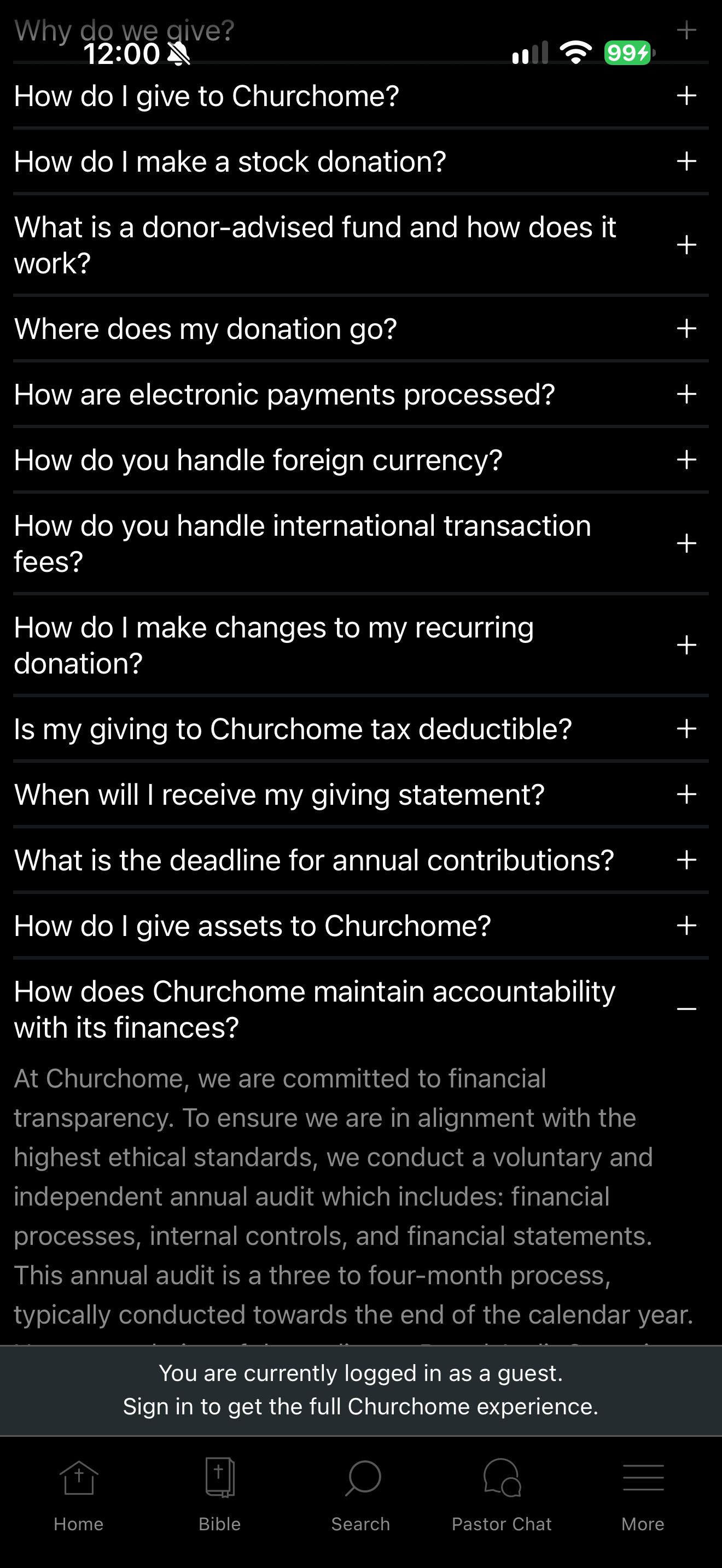 Financial accountability FAQ