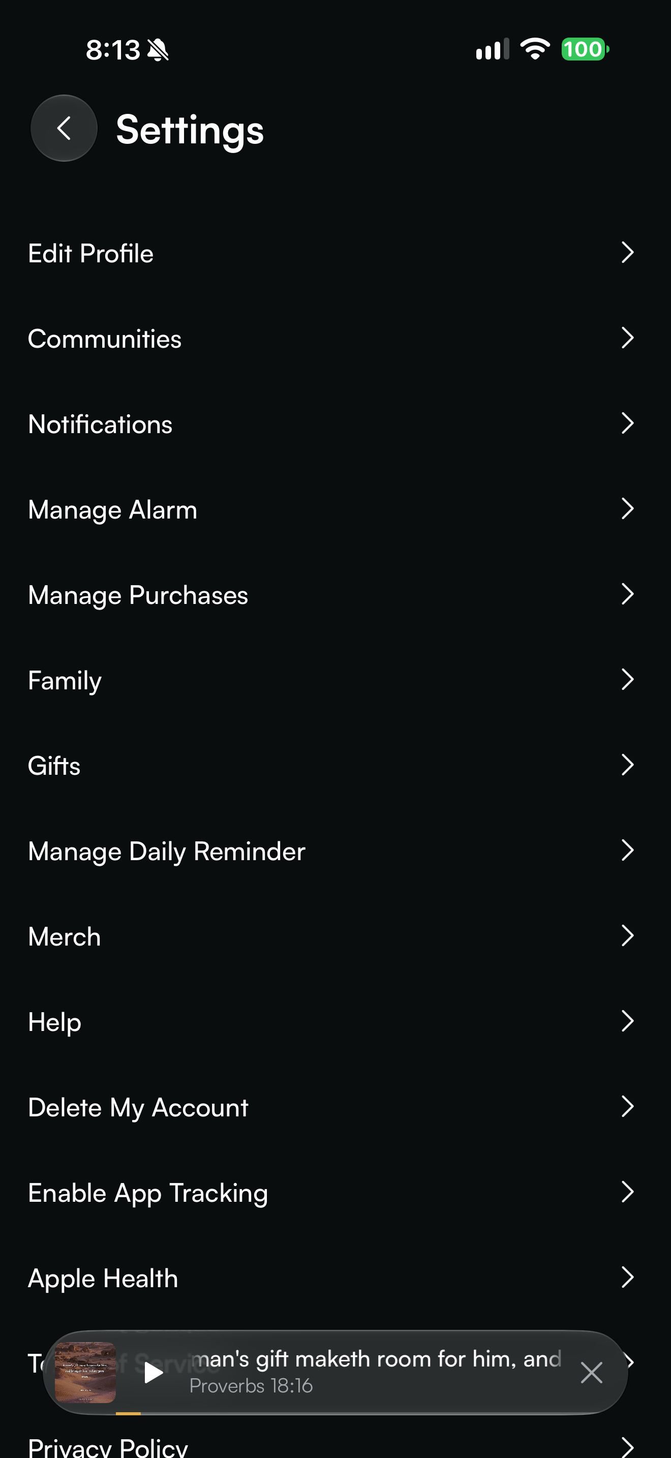 Settings without an autoplay control