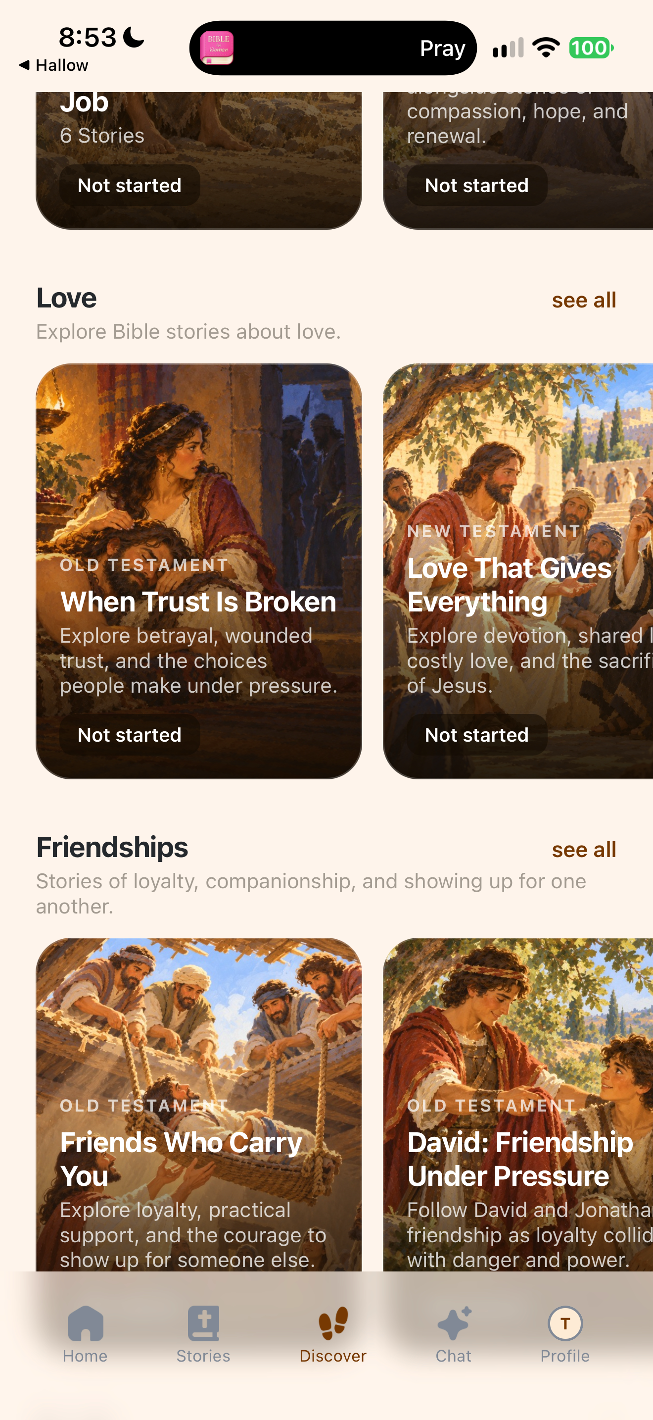 Discover themed rows