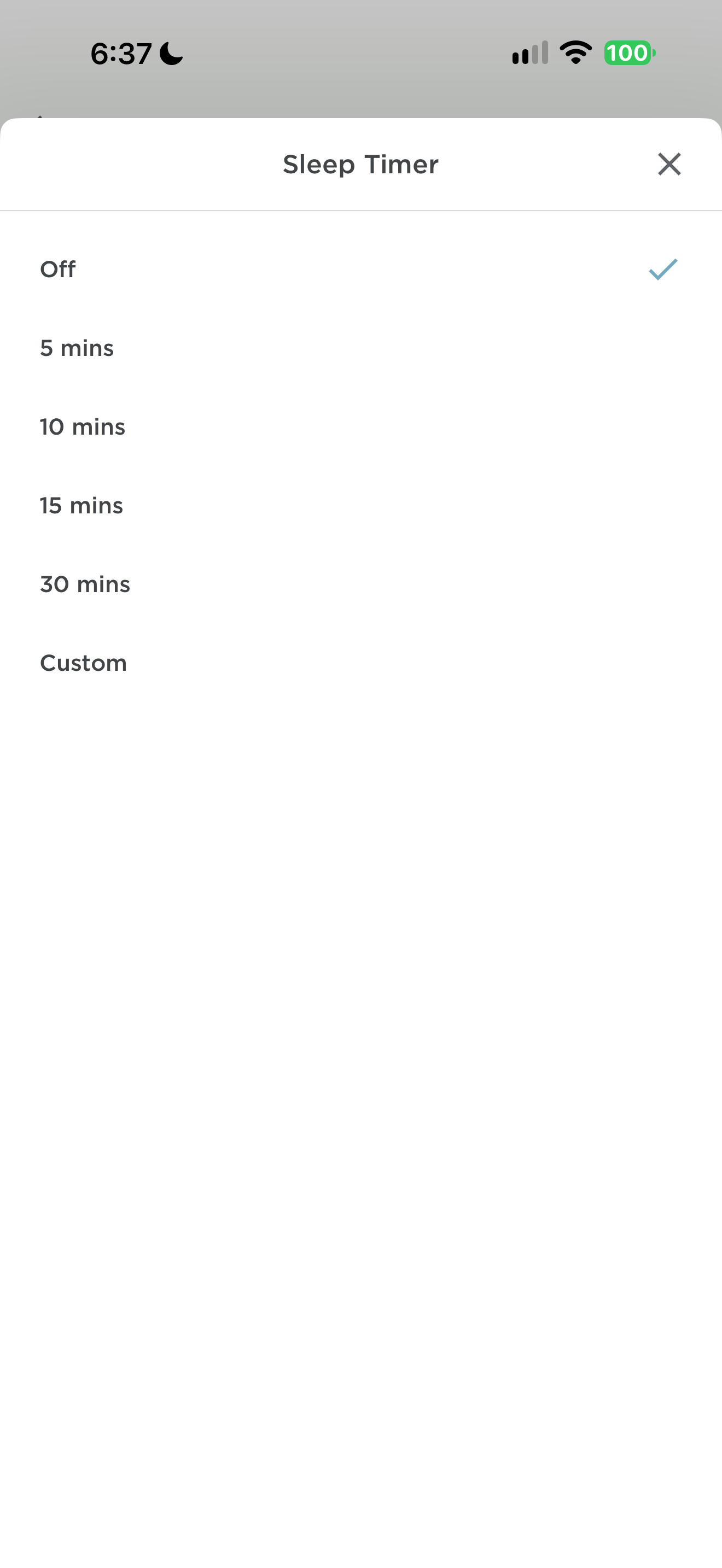 ESV sleep timer
