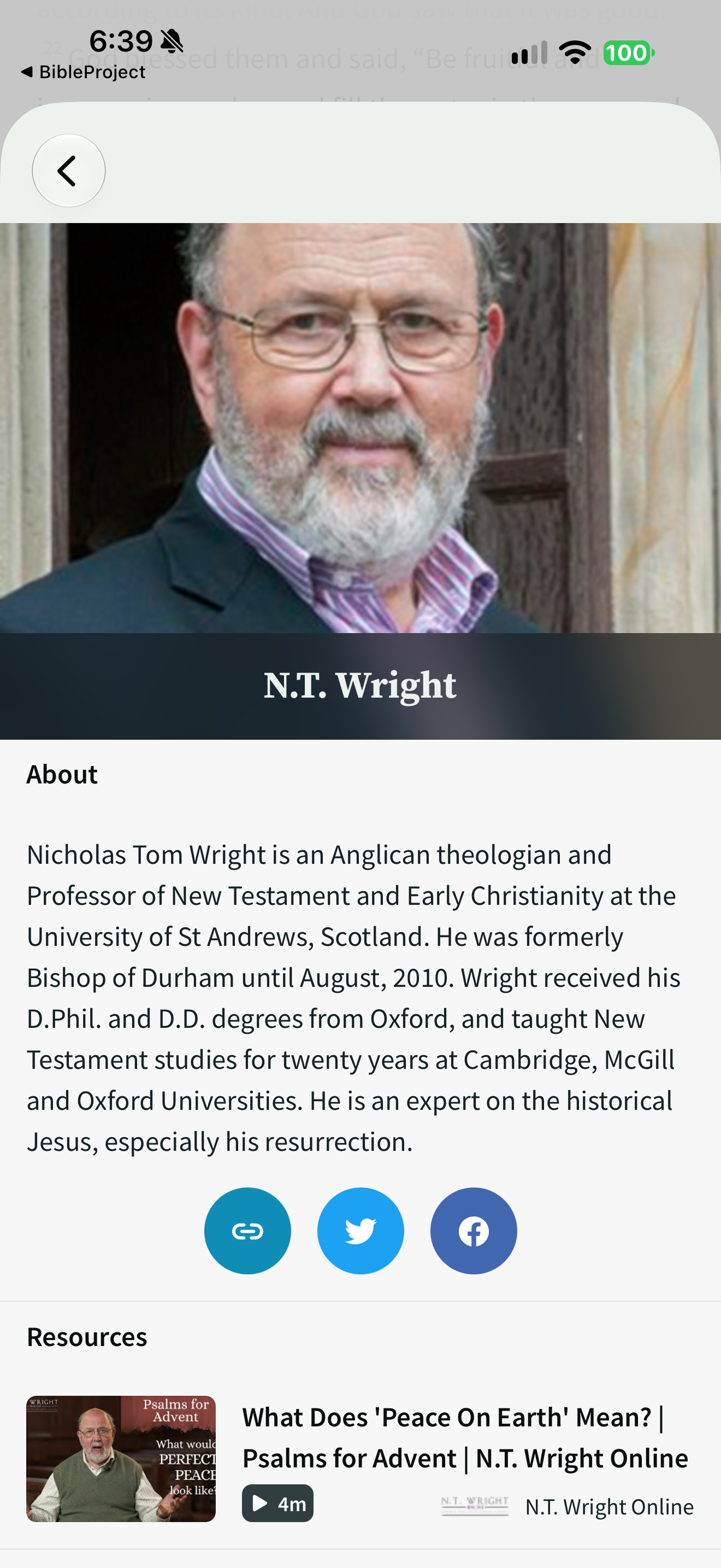 Spark Bible N.T. Wright profile