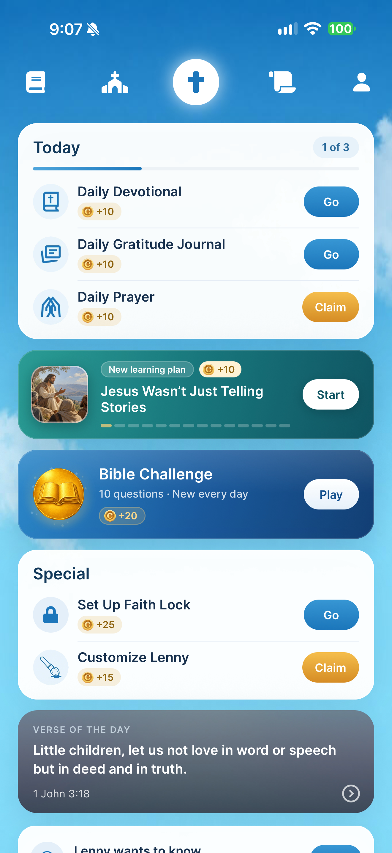 Claiming coins for prayer