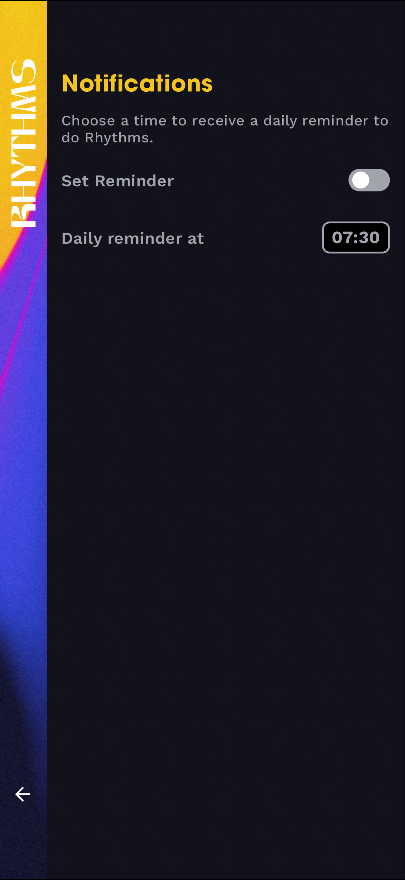 Daily reminder time