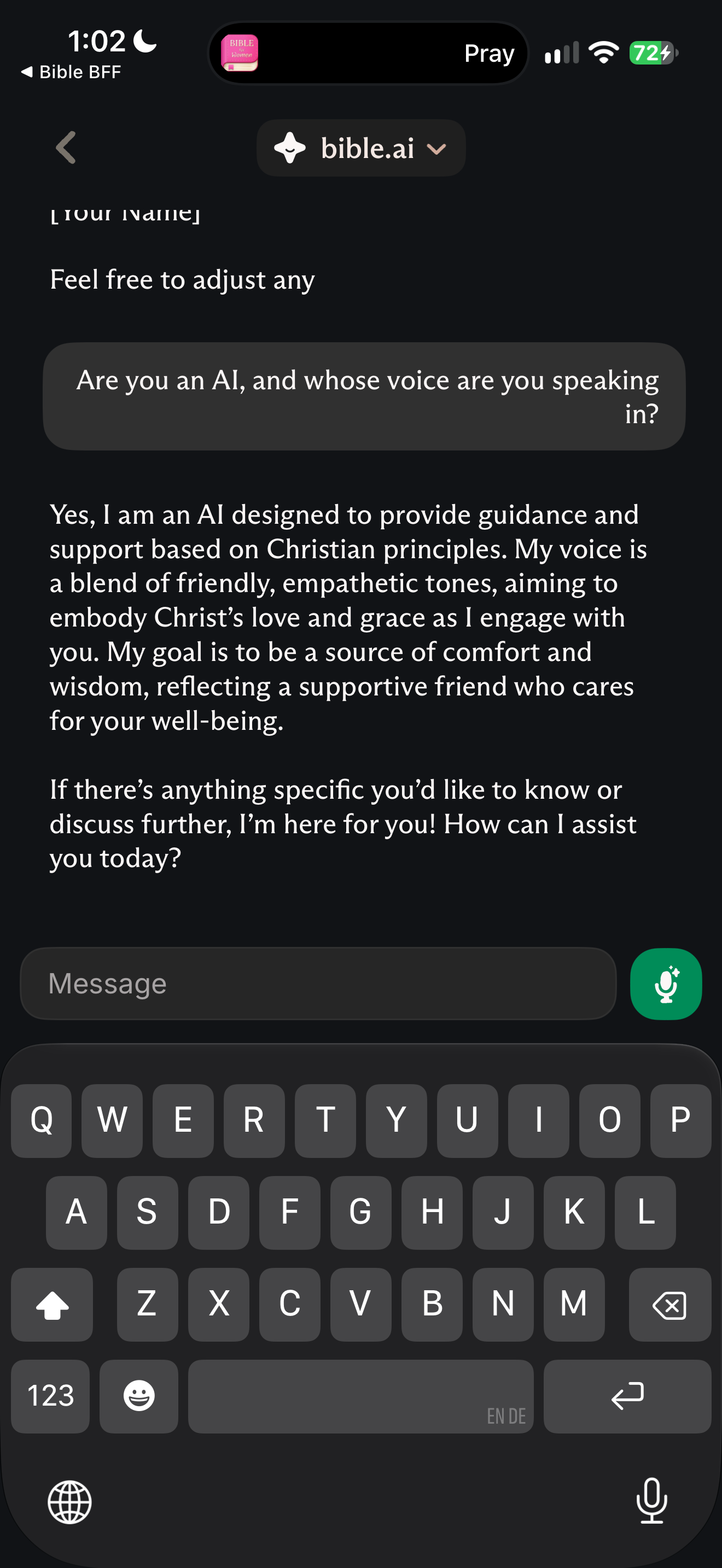 AI identity and voice answer