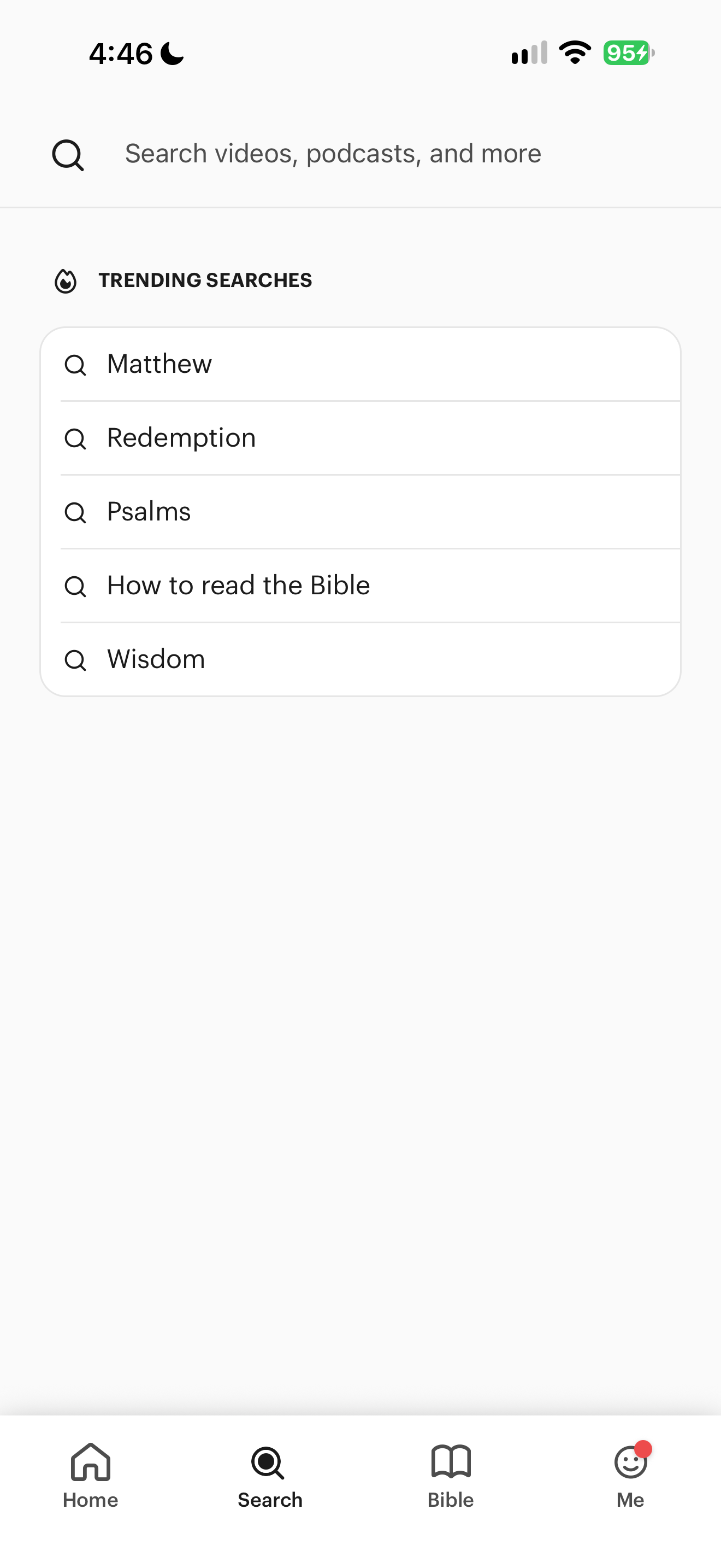 Trending search suggestions