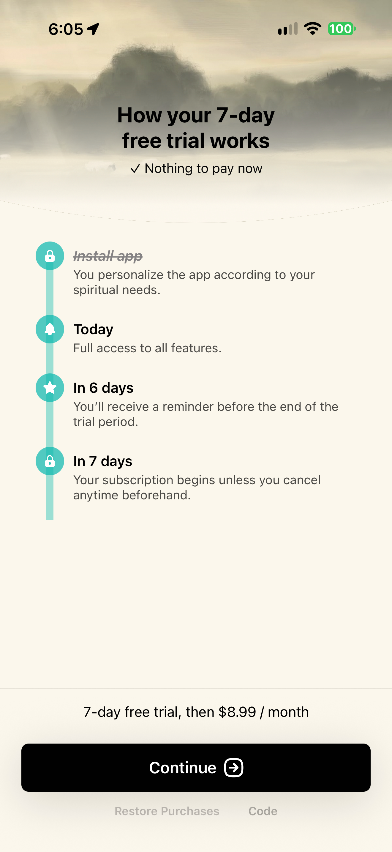 Trial timeline paywall