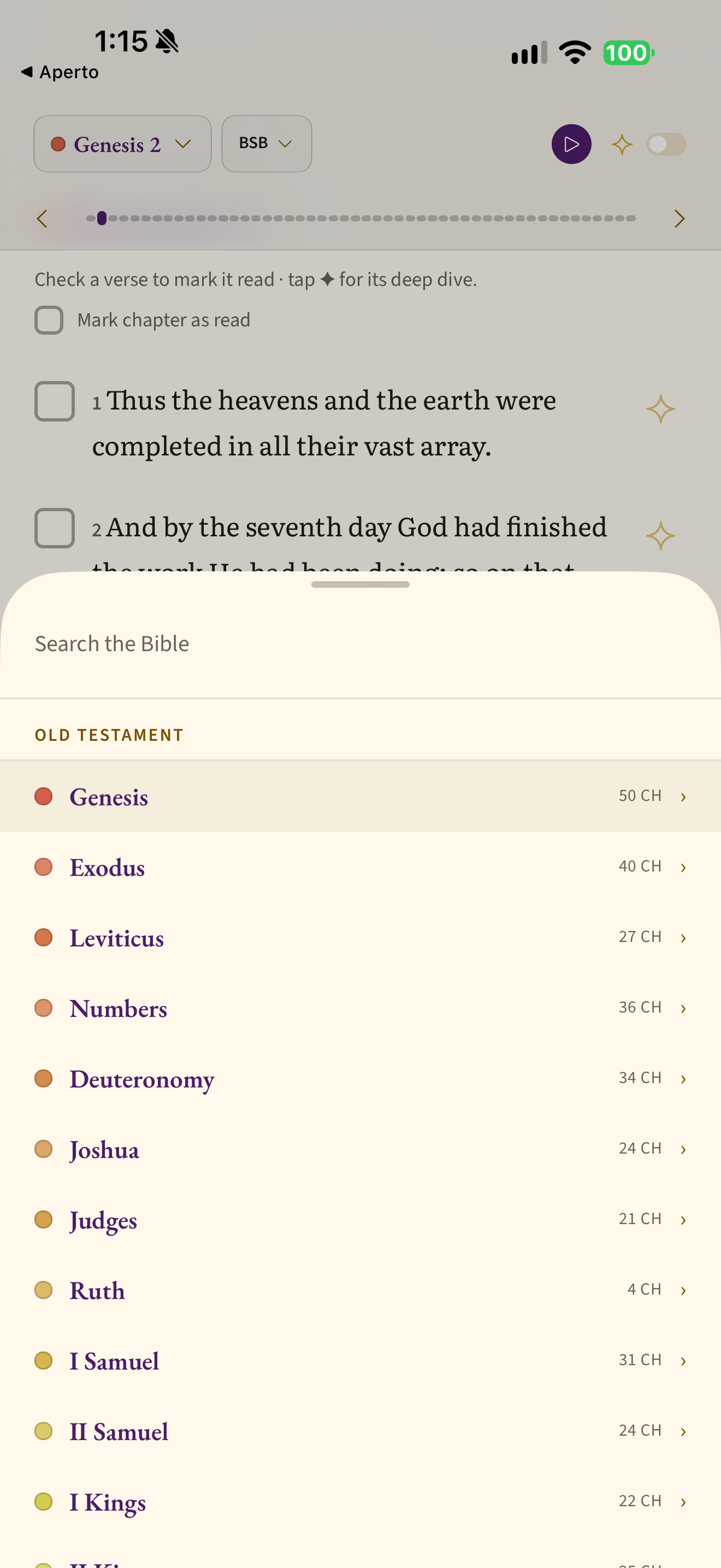 Bible book browser