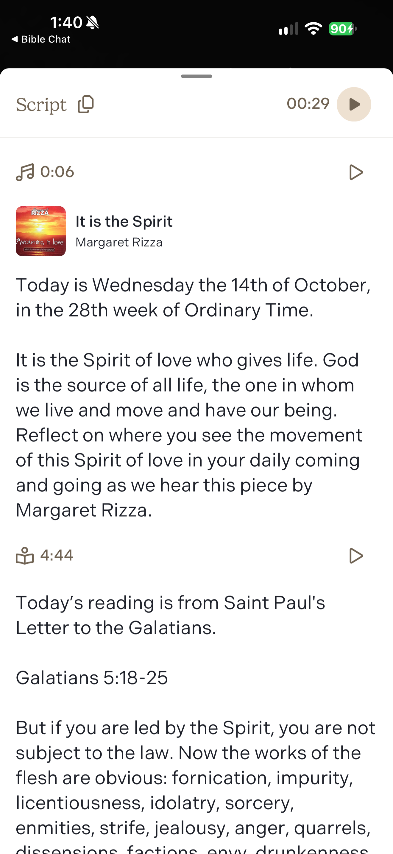 Timed prayer script