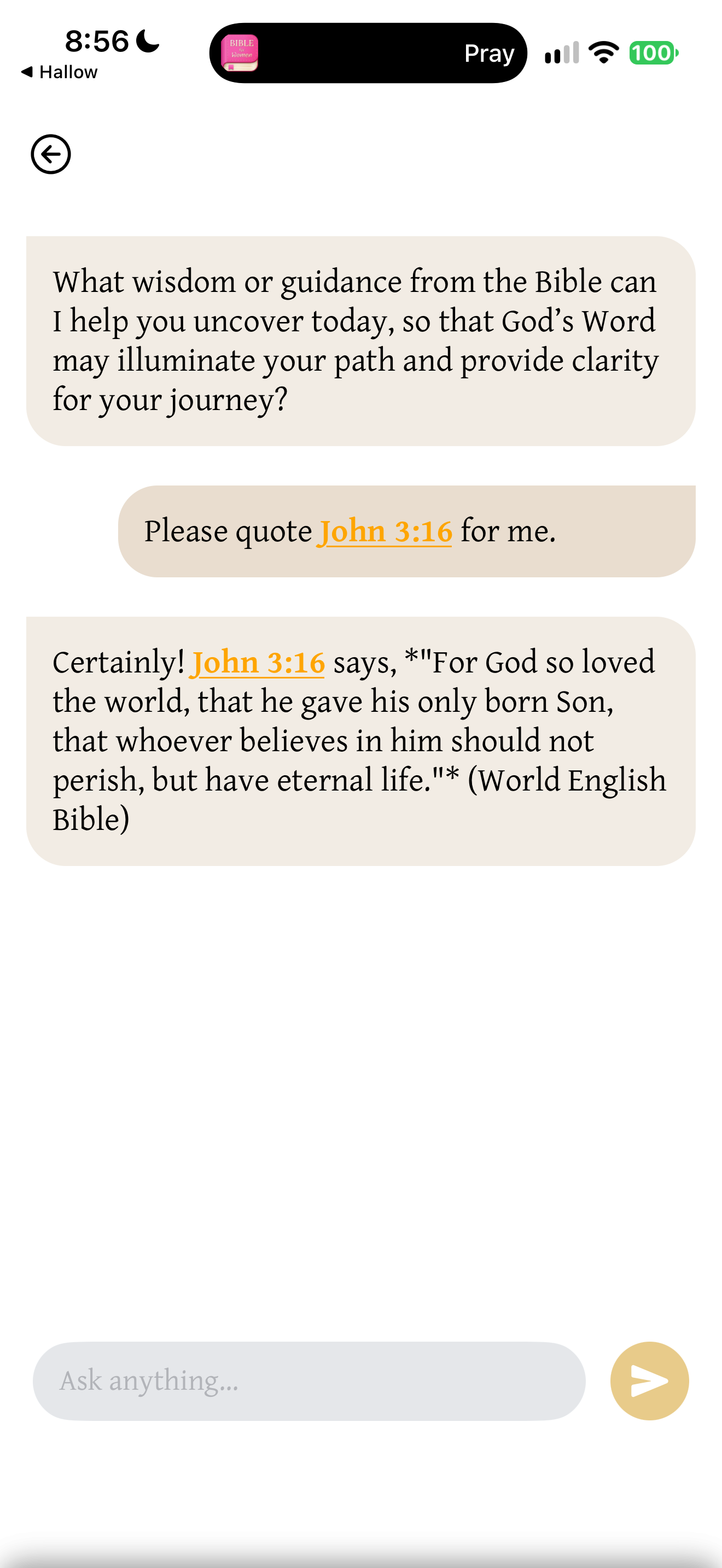 Quote follows chosen version