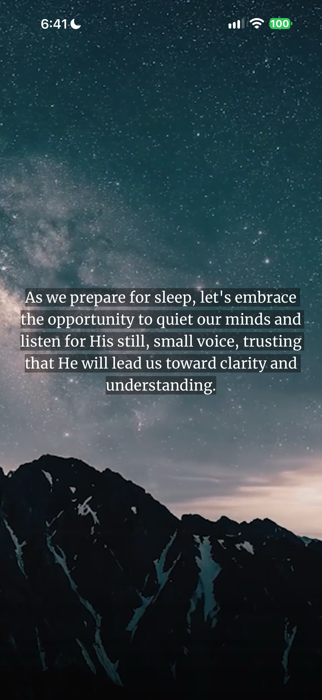 Meditation video before sleep