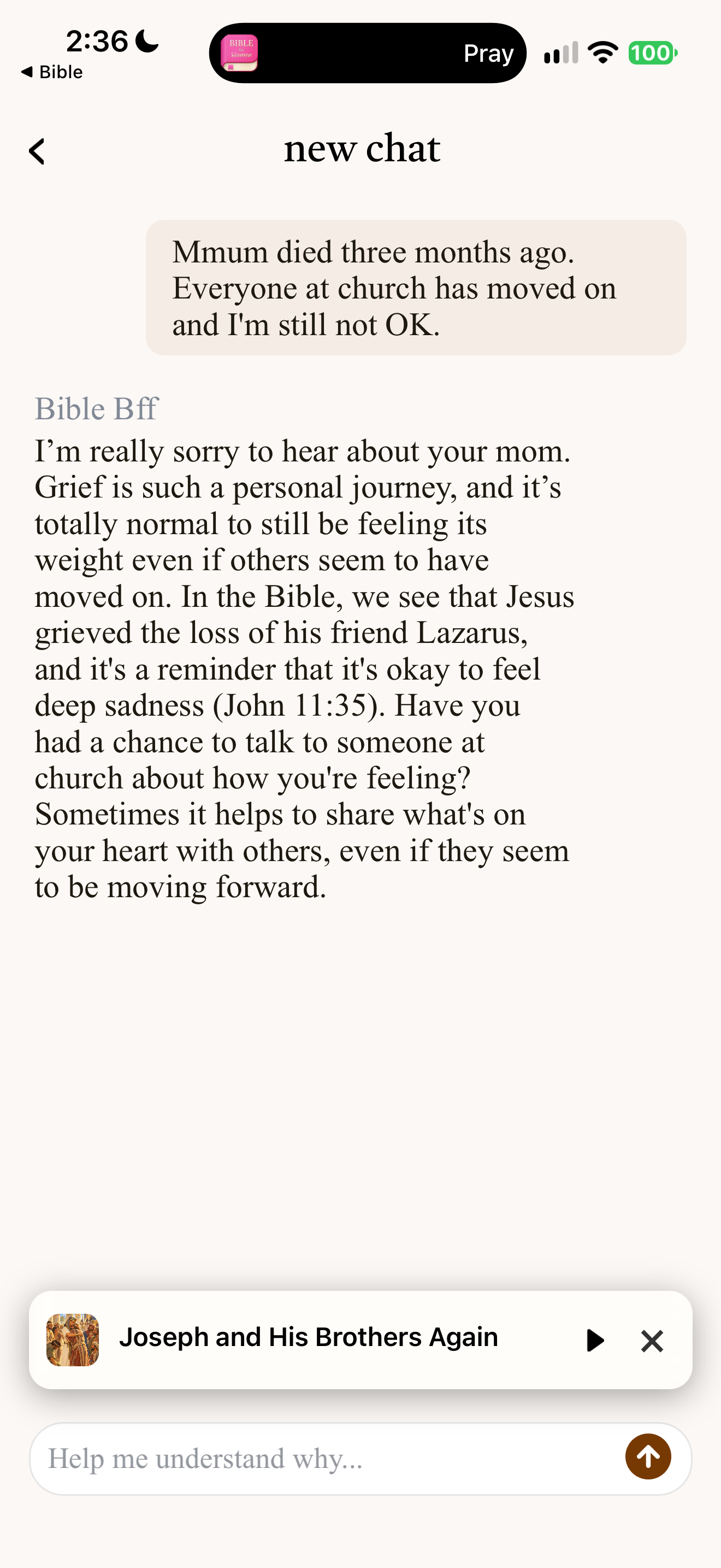 Grief after church moved on