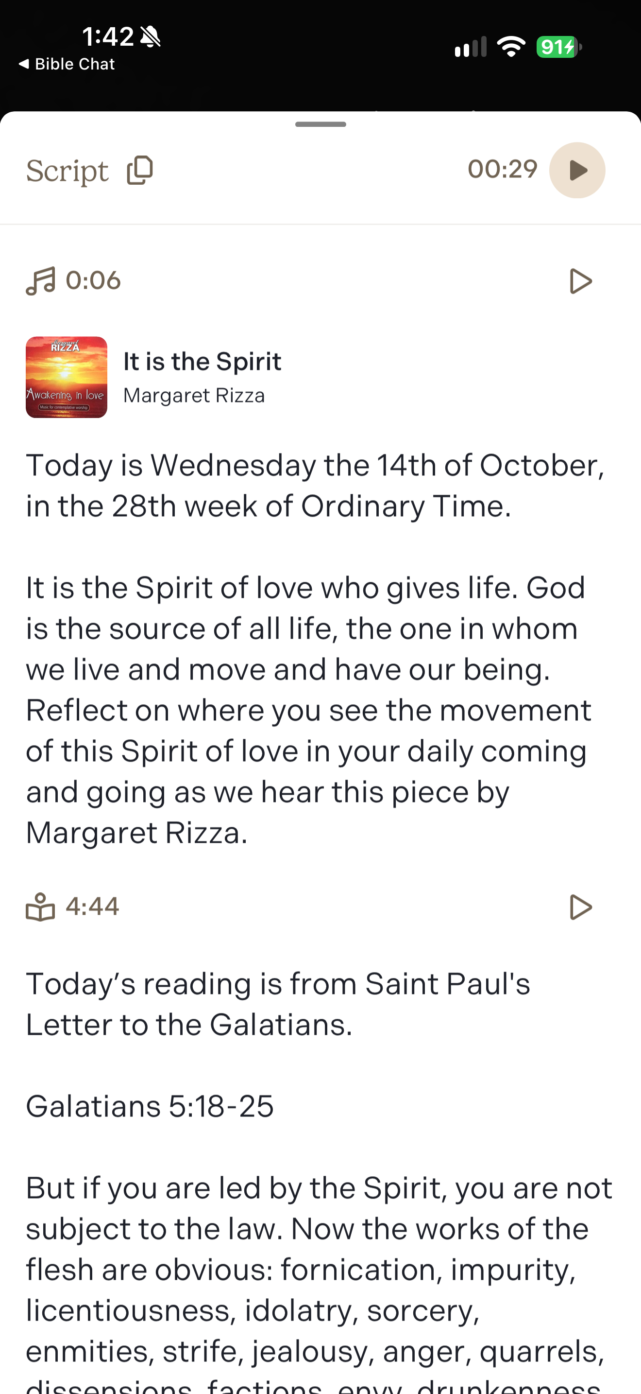 Daily prayer script