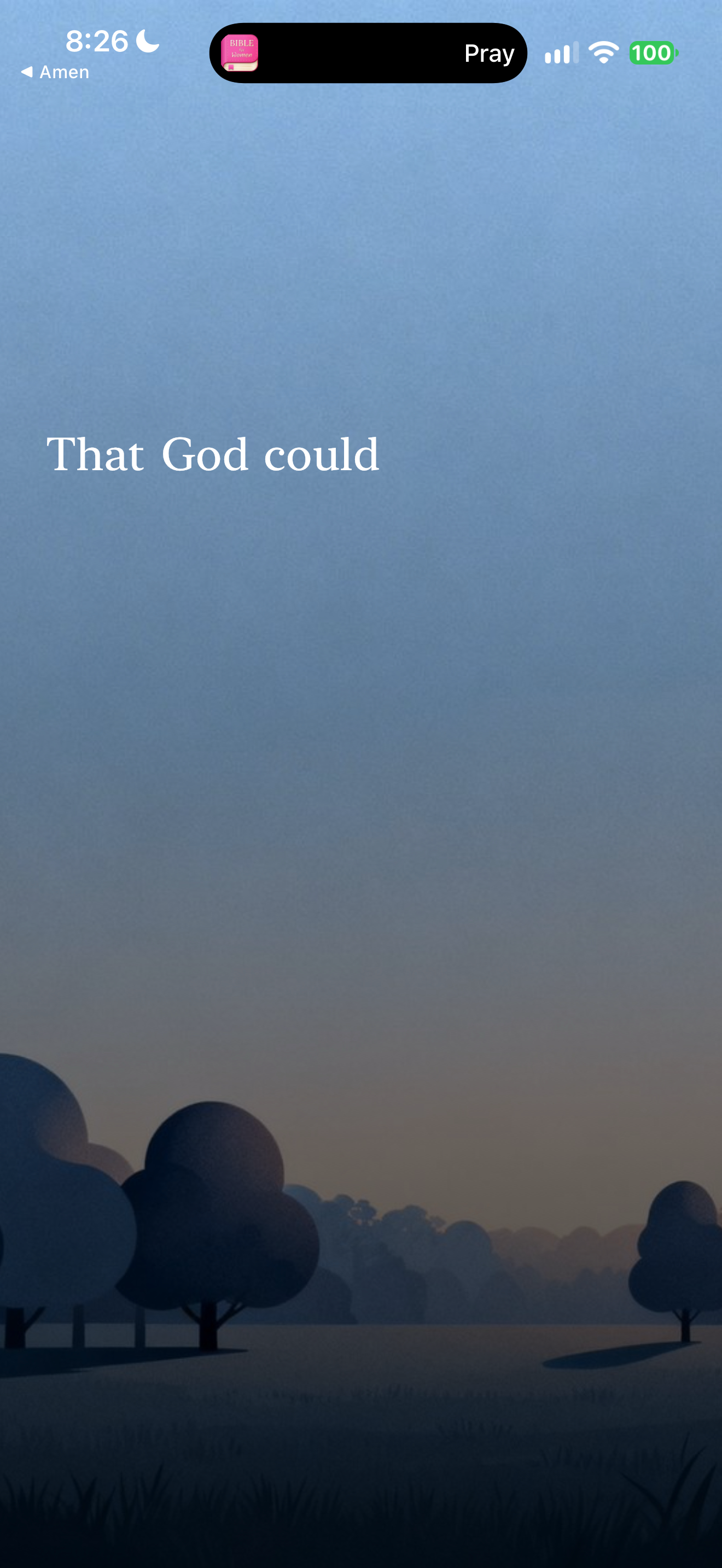 Meditation text revealed word by word