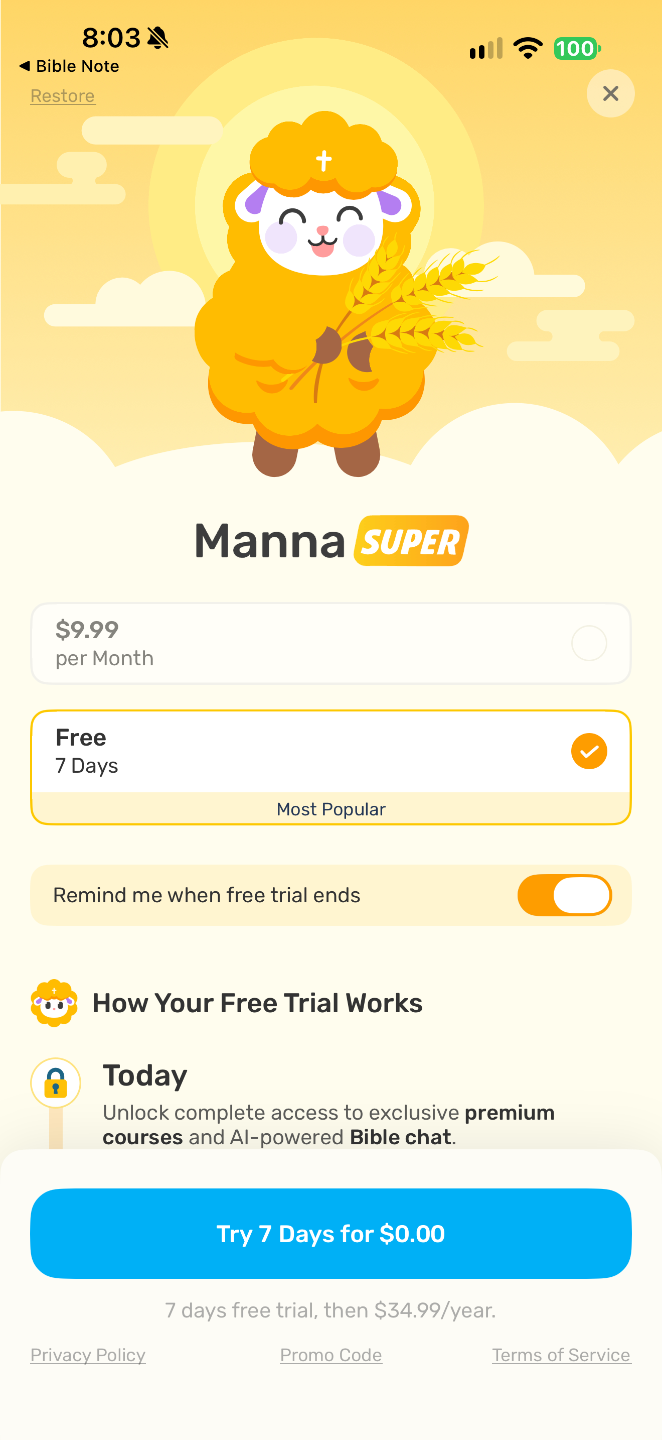 Annual trial and monthly alternative
