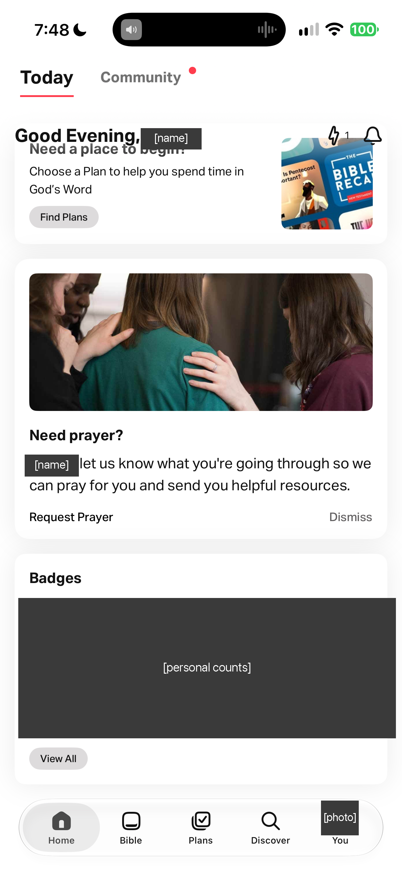 Today scrolled: Need prayer?