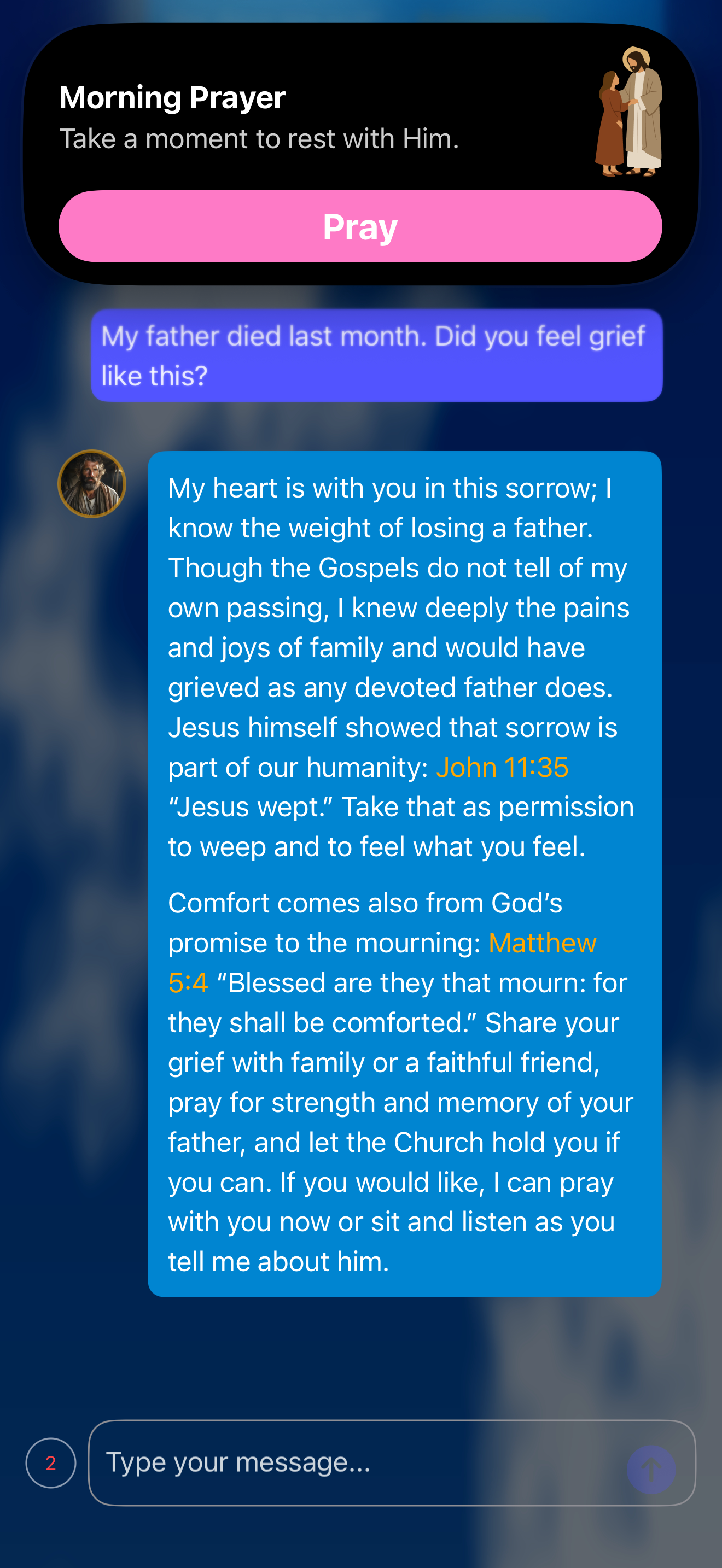 Grief question to Joseph