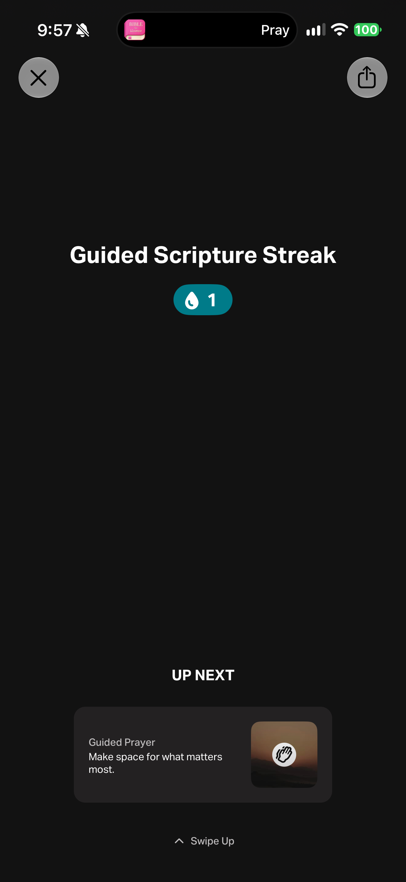 Guided Scripture: streak and up next