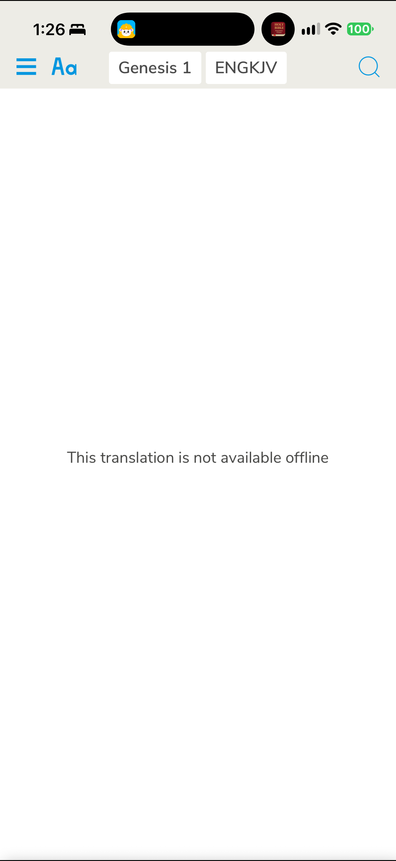 Unavailable offline translation