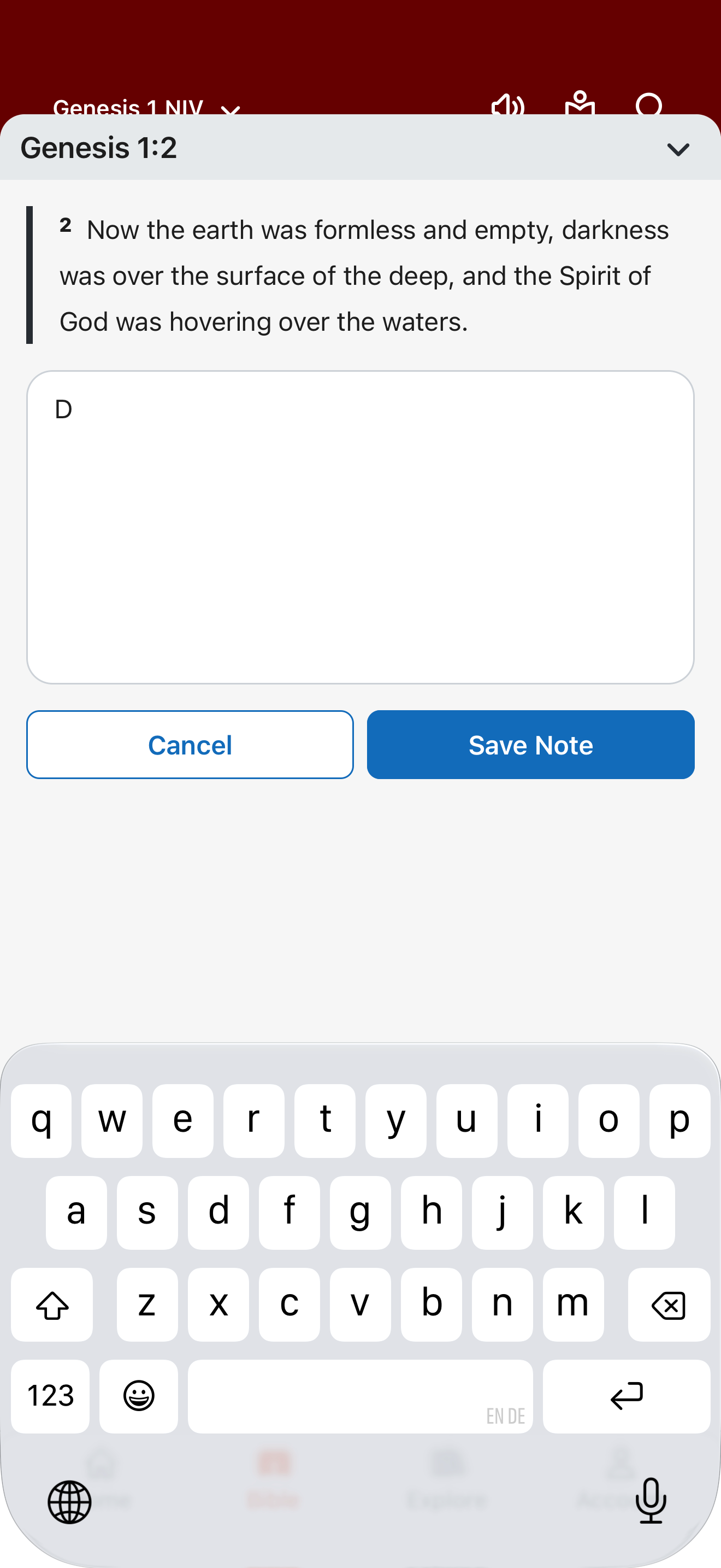 Bible Gateway partial note input