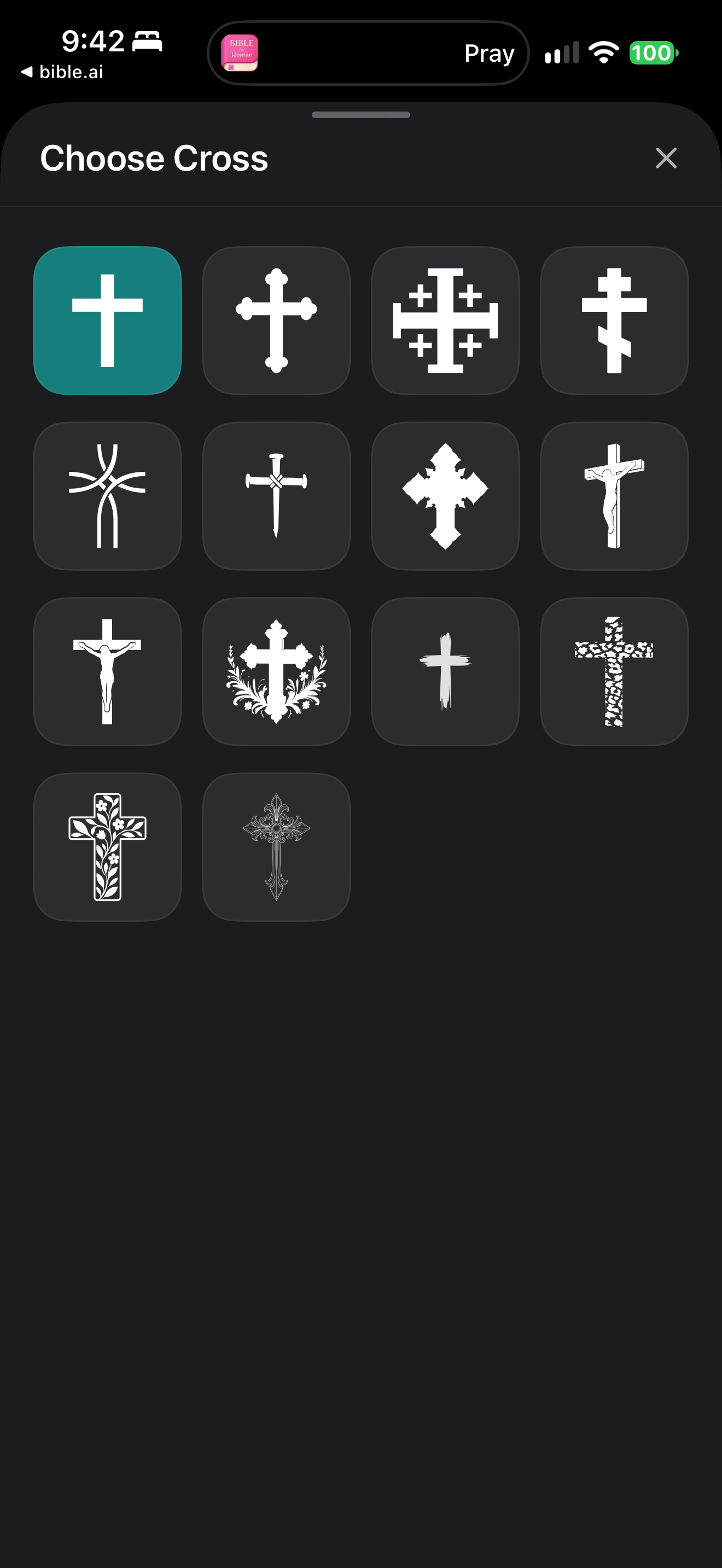 Choose a cross style