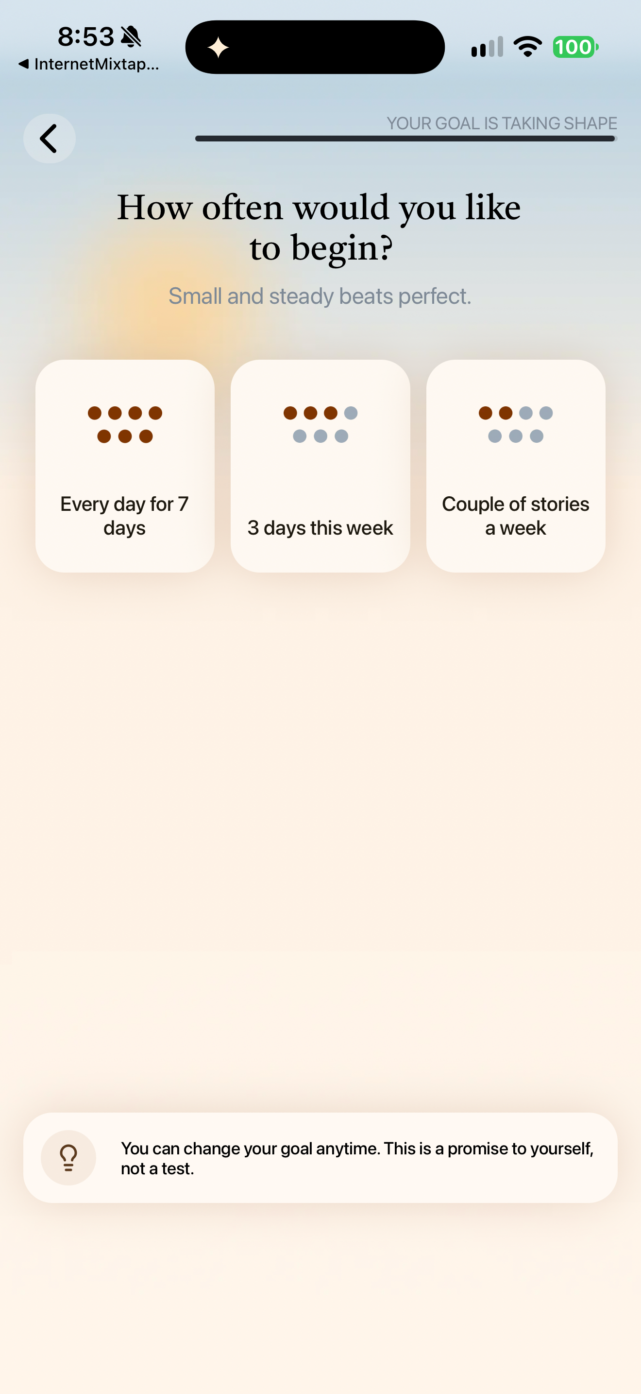 Flexible starting frequency