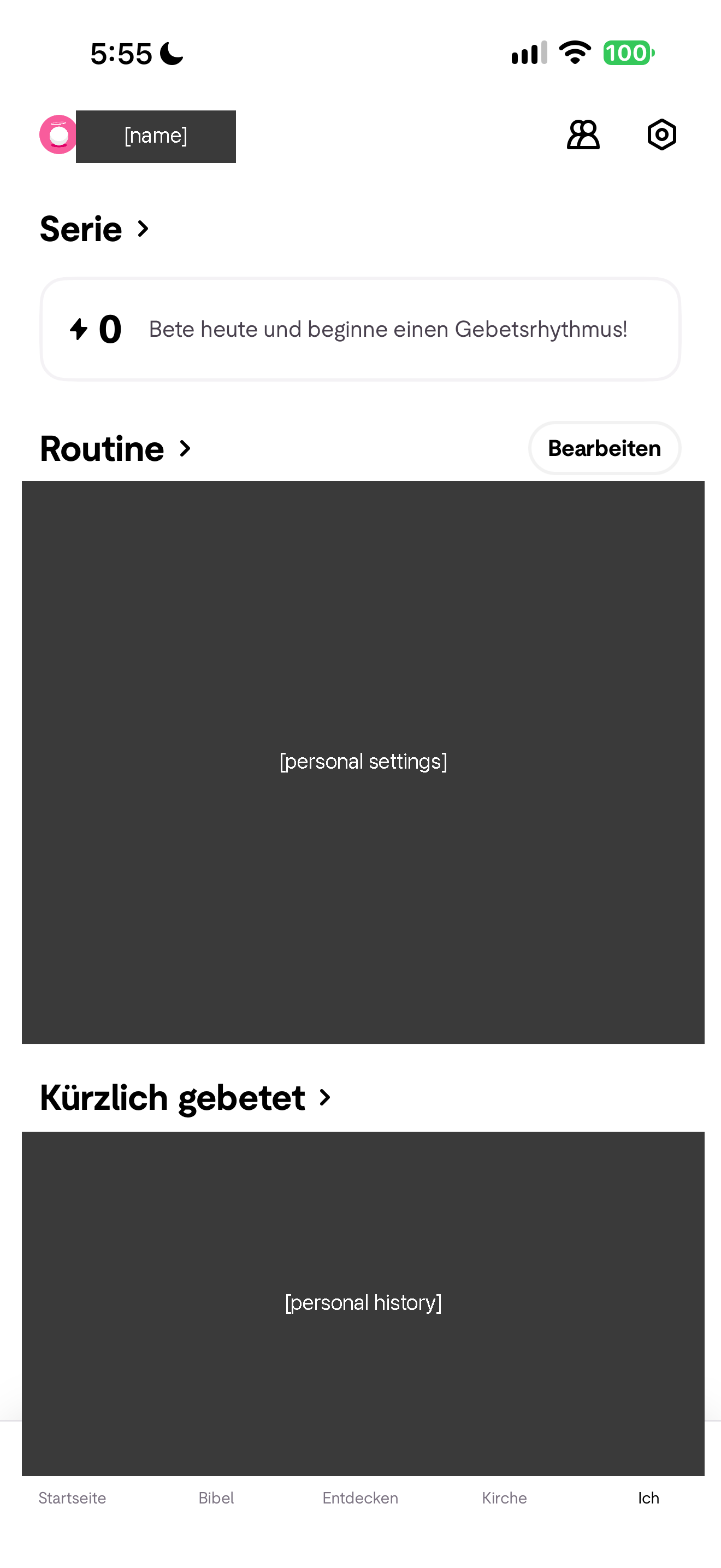 Profile tab