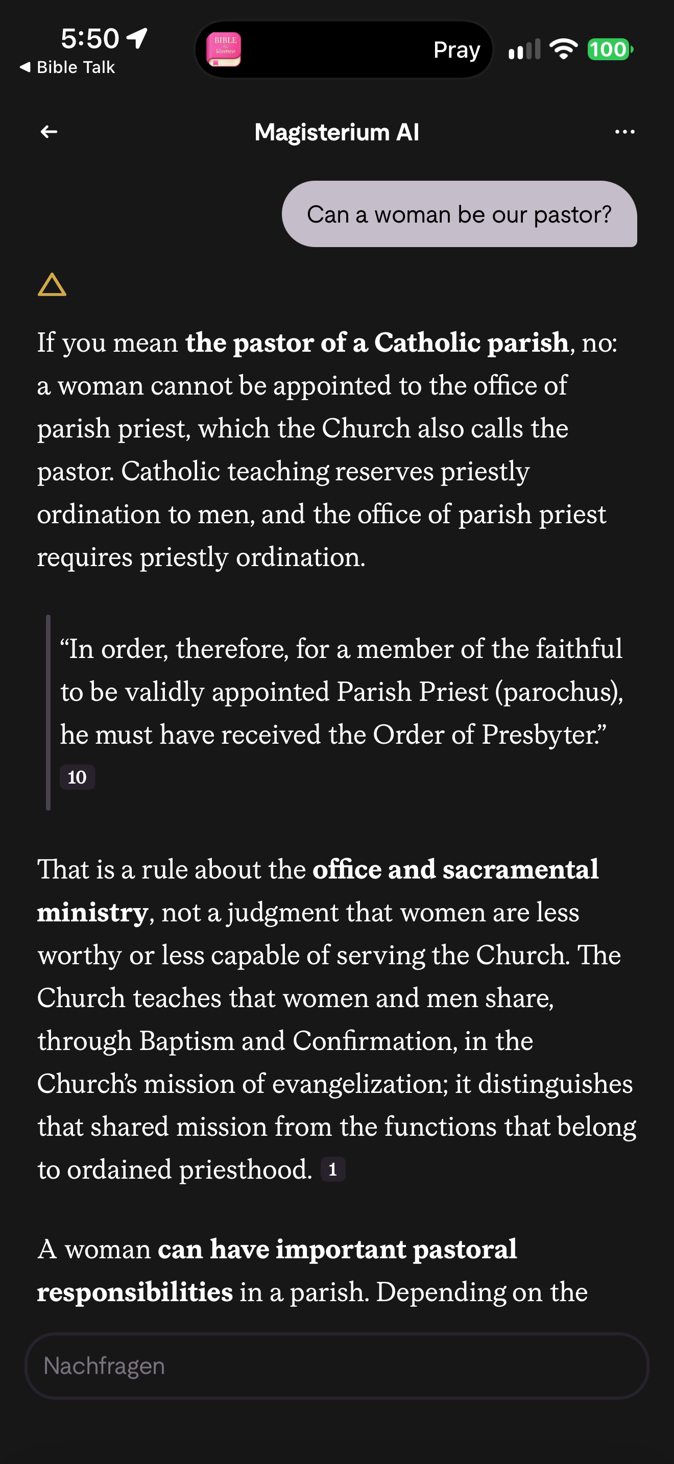Women as pastors answer
