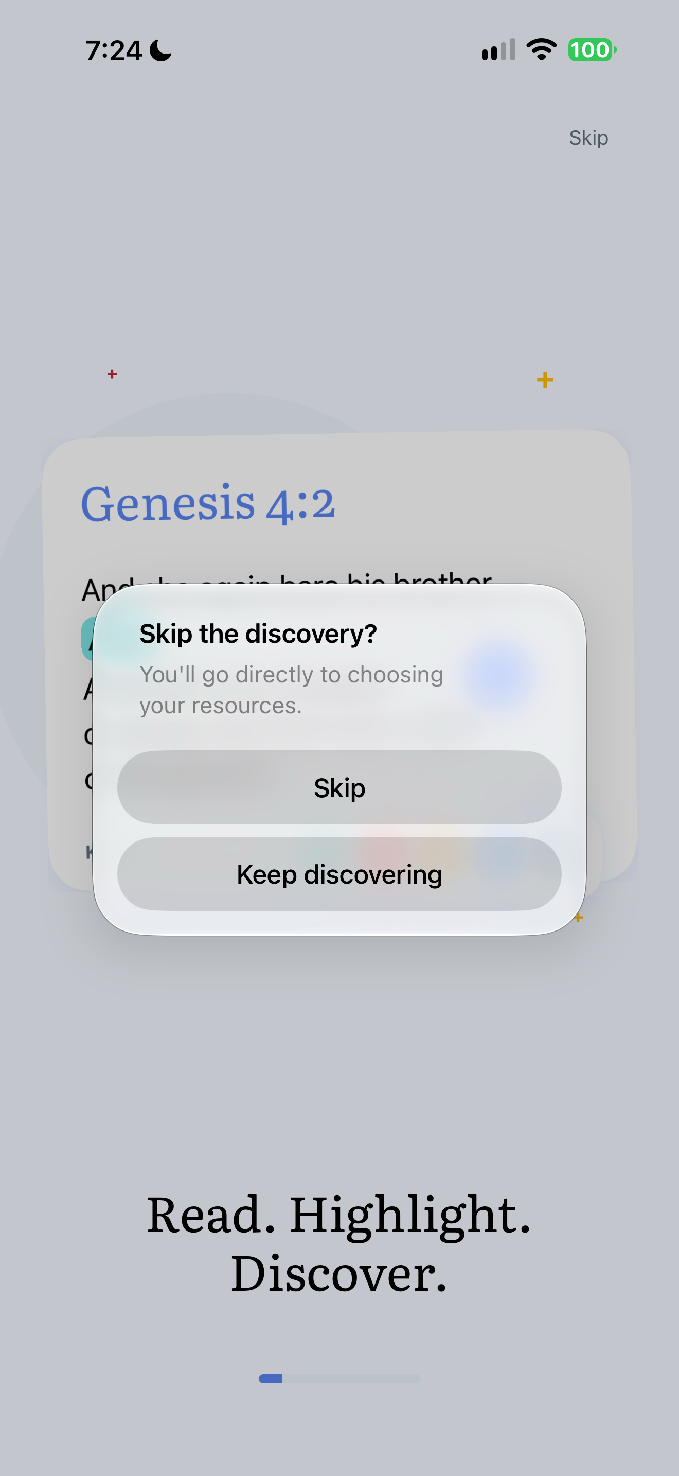 Skip discovery confirmation