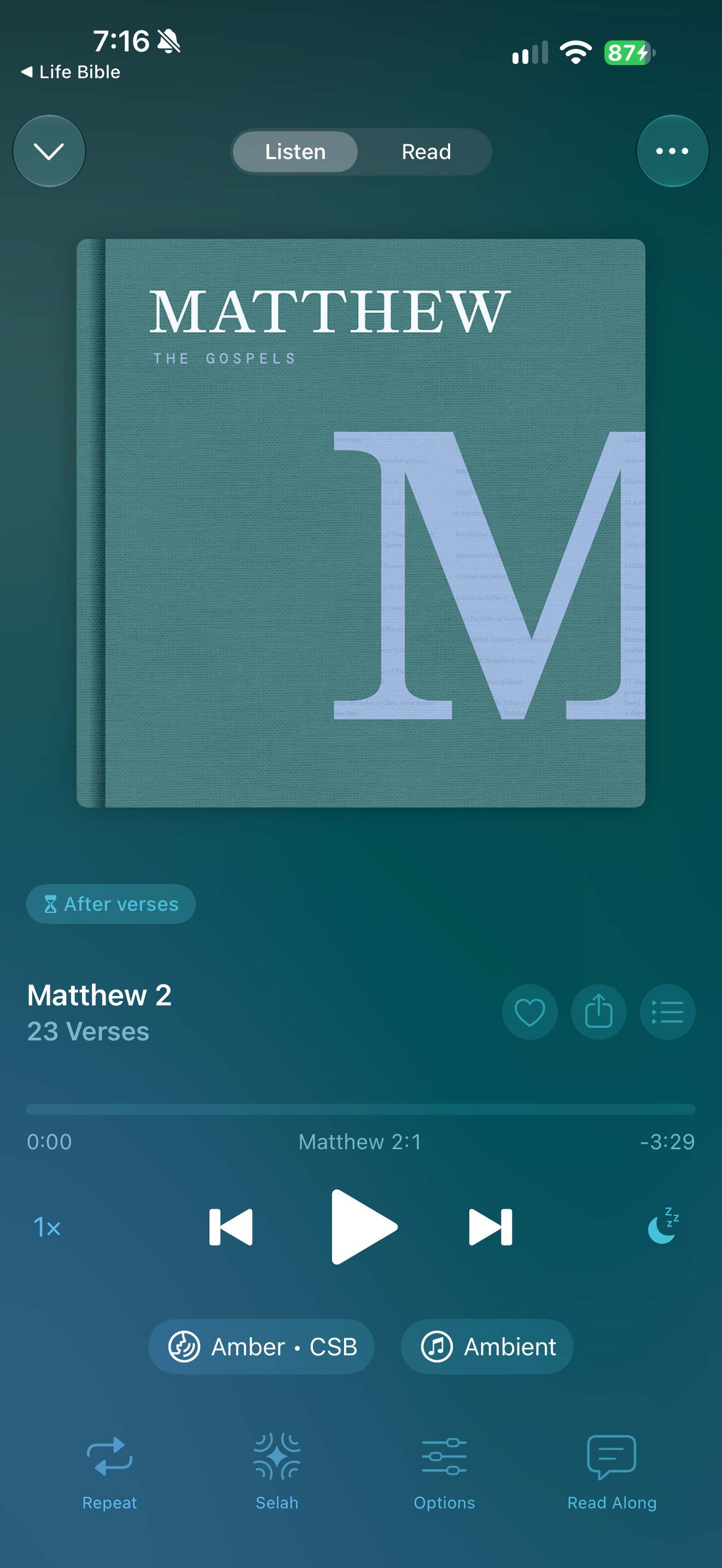 Chapter listening mode